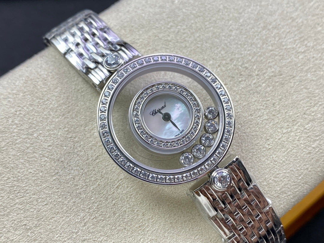 Happy Diamonds 28mm Silver White