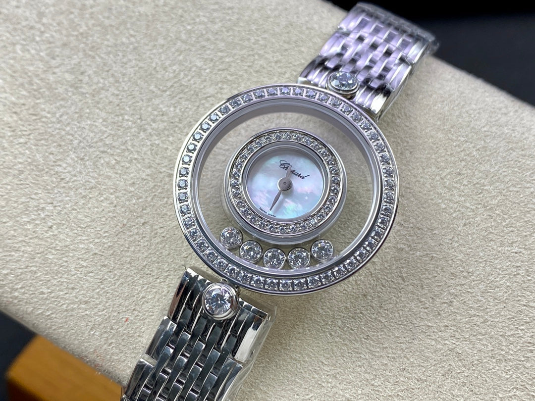 Happy Diamonds 28mm Silver White