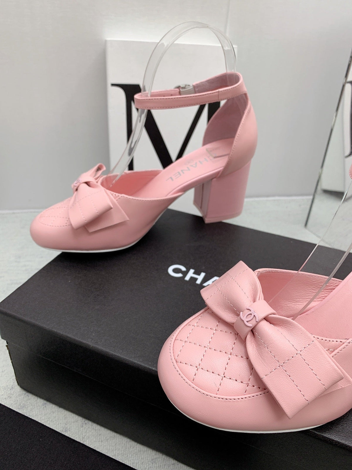 CC 26s Ankle Strap Heels 6cm Pink Leather 163415