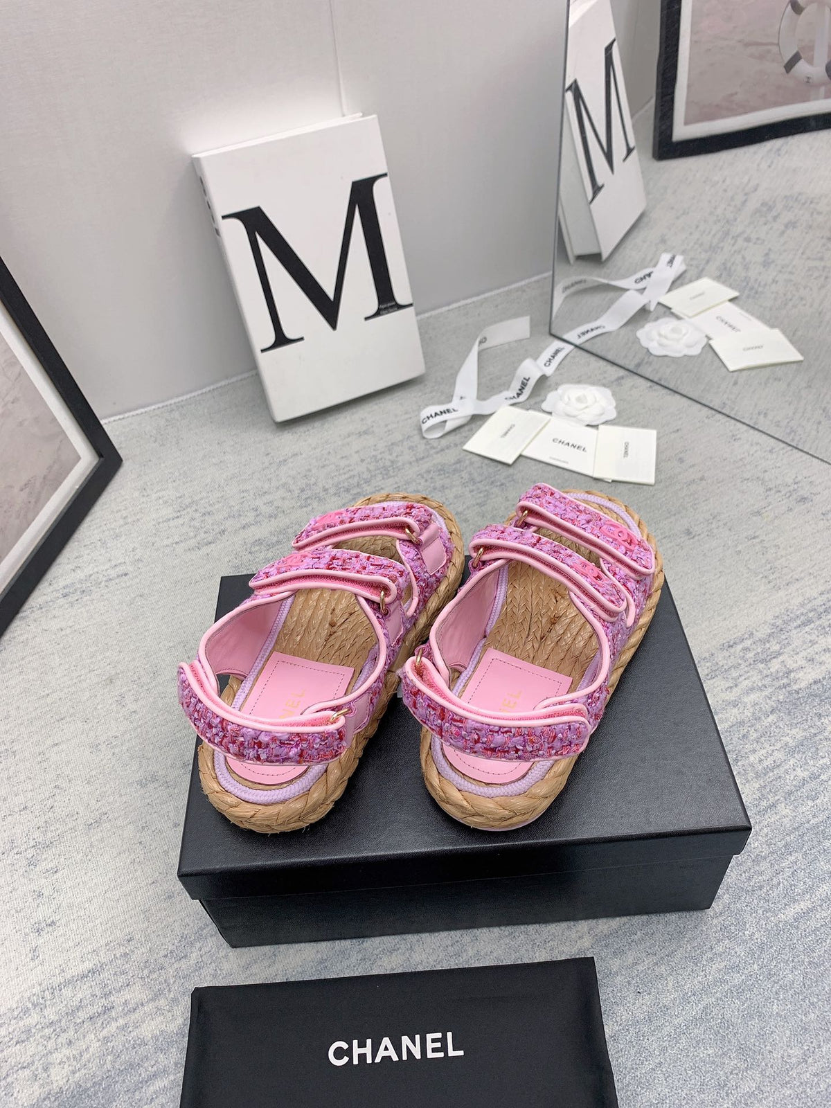 CC 26s Dad Sandals Pink Tweed Cord 160040