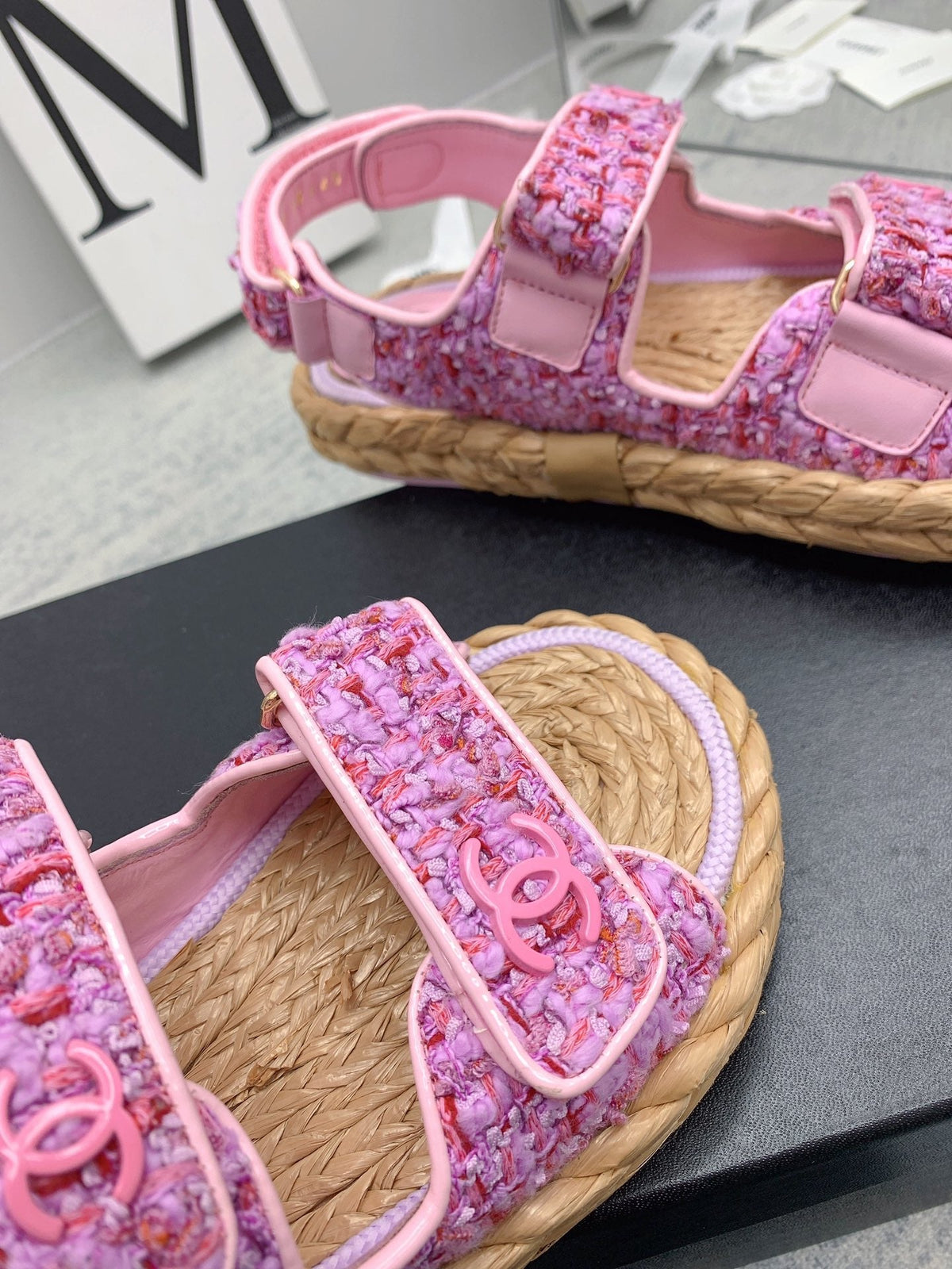 CC 26s Dad Sandals Pink Tweed Cord 160040