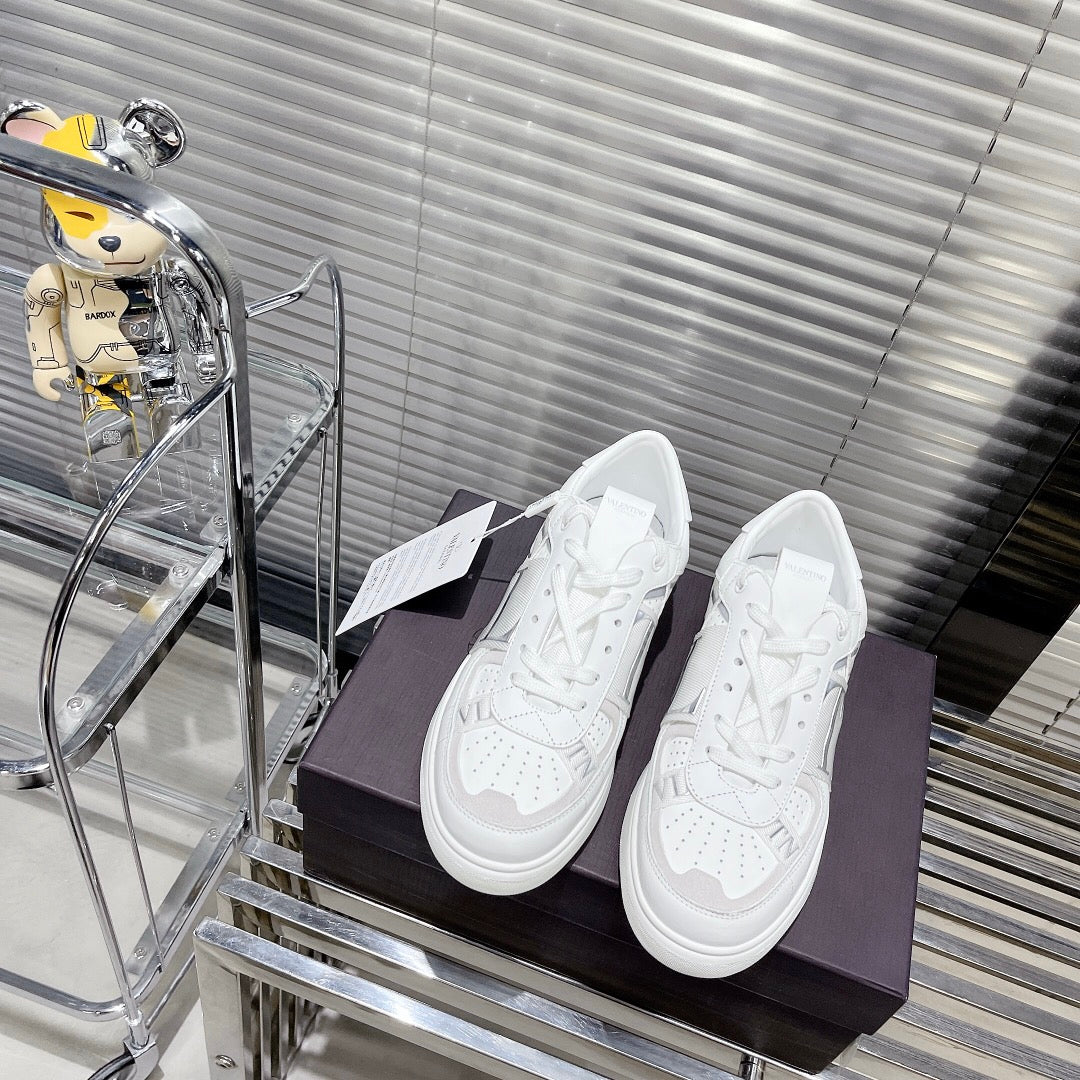Valenti Low Top VL7N White Mix Grey Calfskin And Canvas 993731