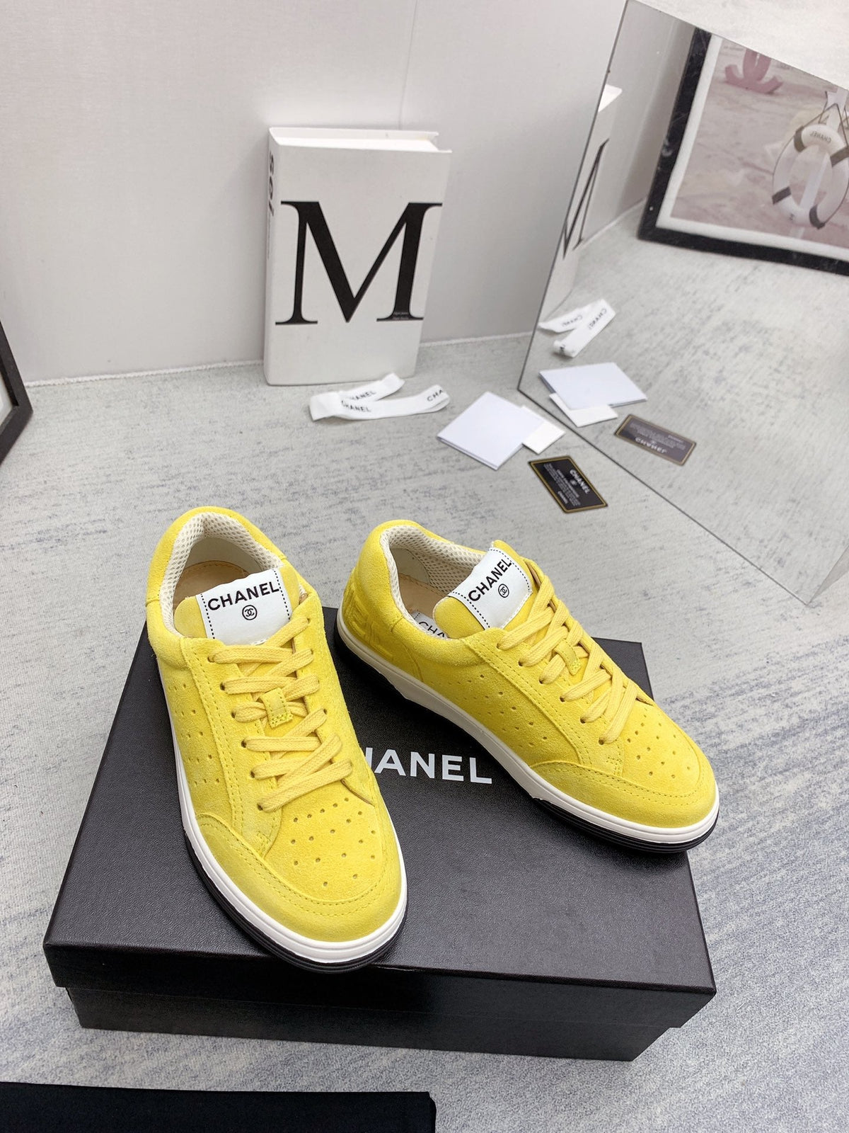 CC 26s Low Top Sneakers Yellow Suede Leather 160063