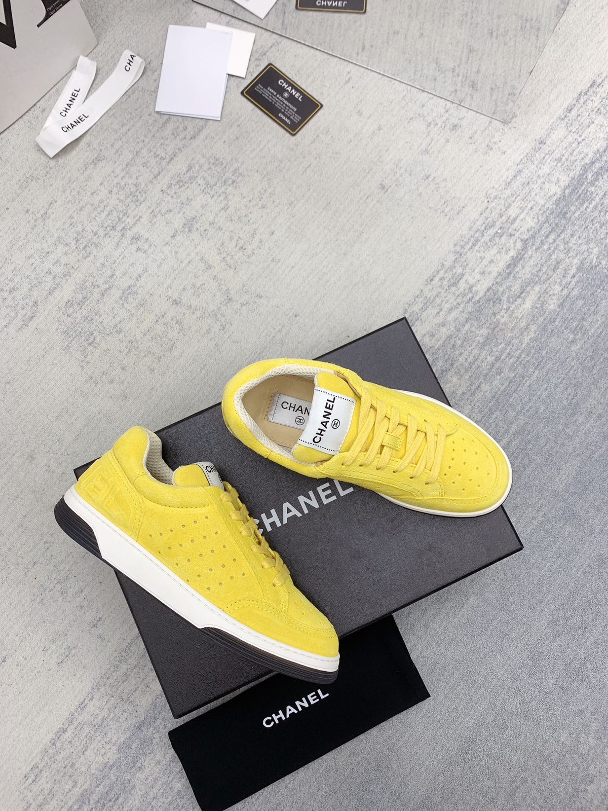 CC 26s Low Top Sneakers Yellow Suede Leather 160063