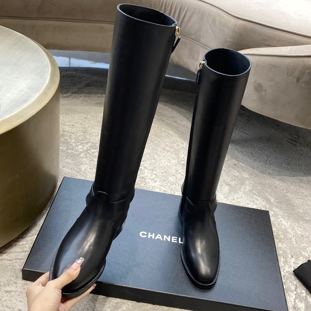 CC 25 Chain High Boots 30mm Black Calfskin 527576