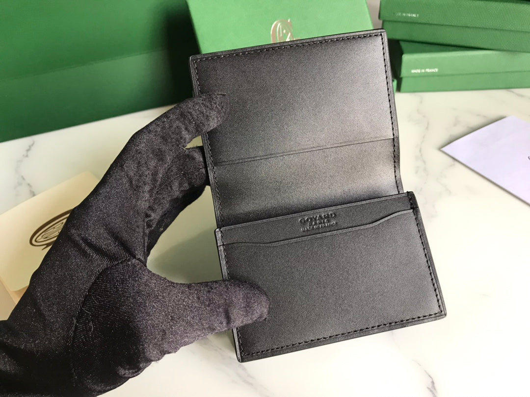 Goyard Malesherbes Card Wallet 10cm Black Canvas & Calfskin