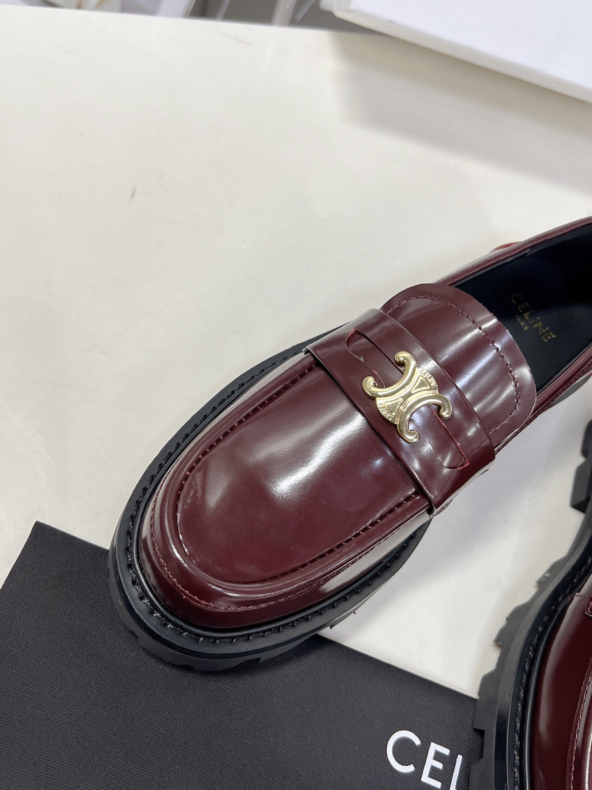 CE 26s Margaret Loafers 3.5cm Burgundy Leather 114192