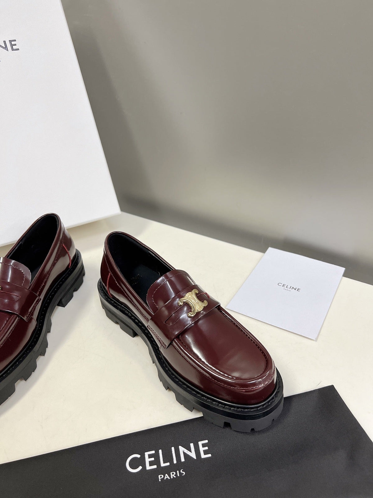 CE 26s Margaret Loafers 3.5cm Burgundy Leather 114192