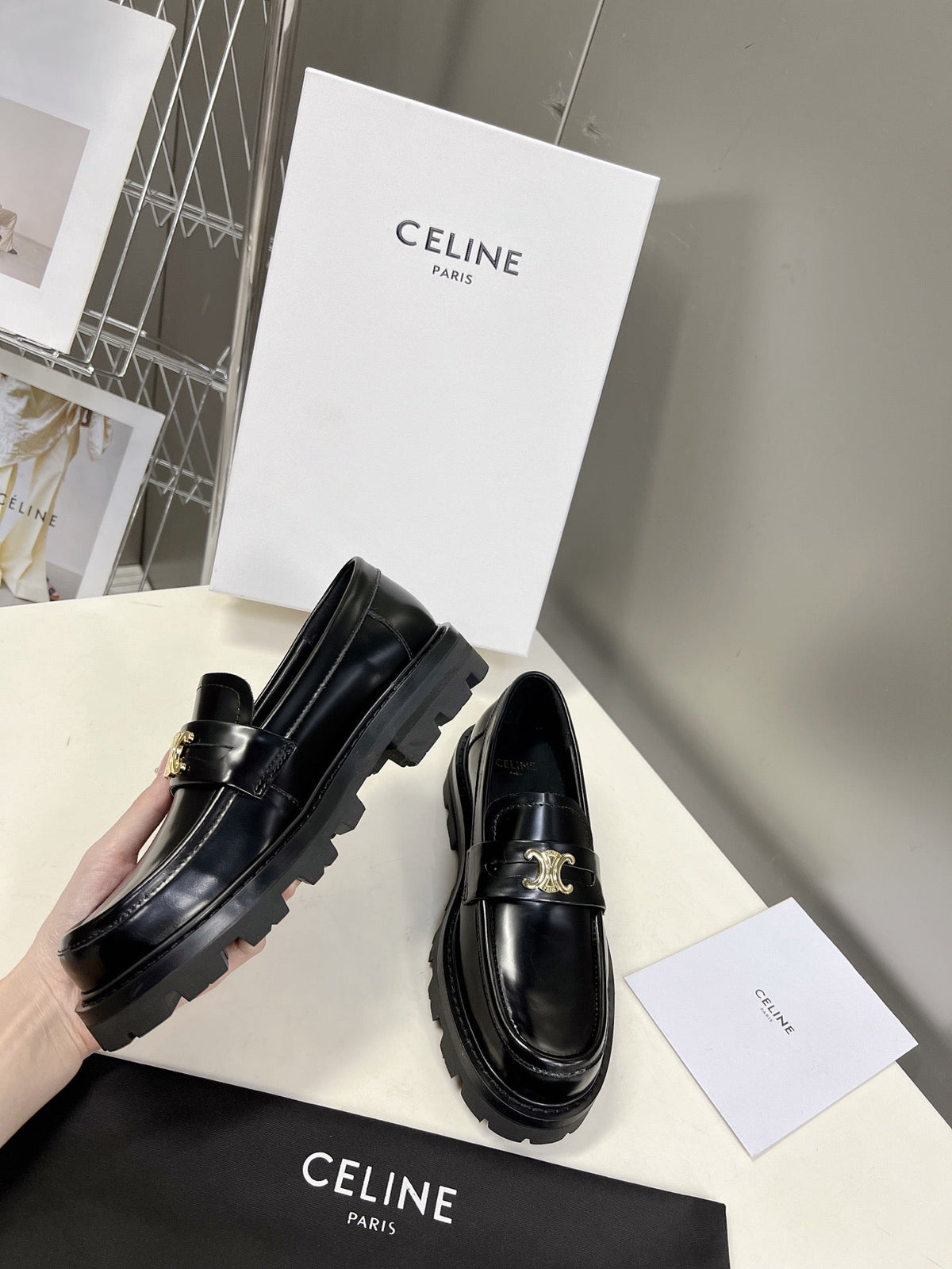 CE 26s Margaret Loafers 3.5cm Black Leather 114191