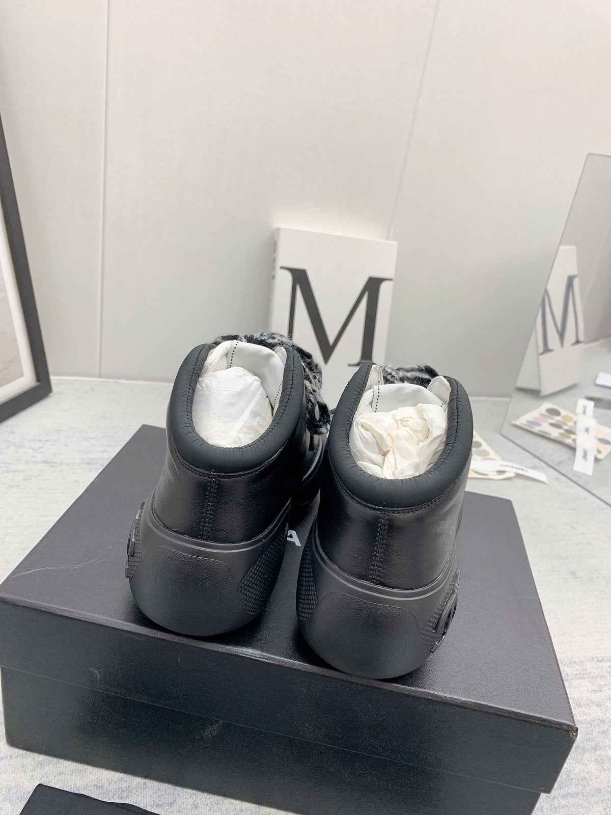 CC 26s High Top Sneakers 5cm Black Black Leather 163043