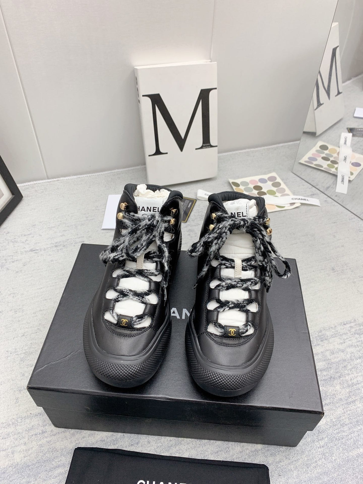 CC 26s High Top Sneakers 5cm Black Black Leather 163043