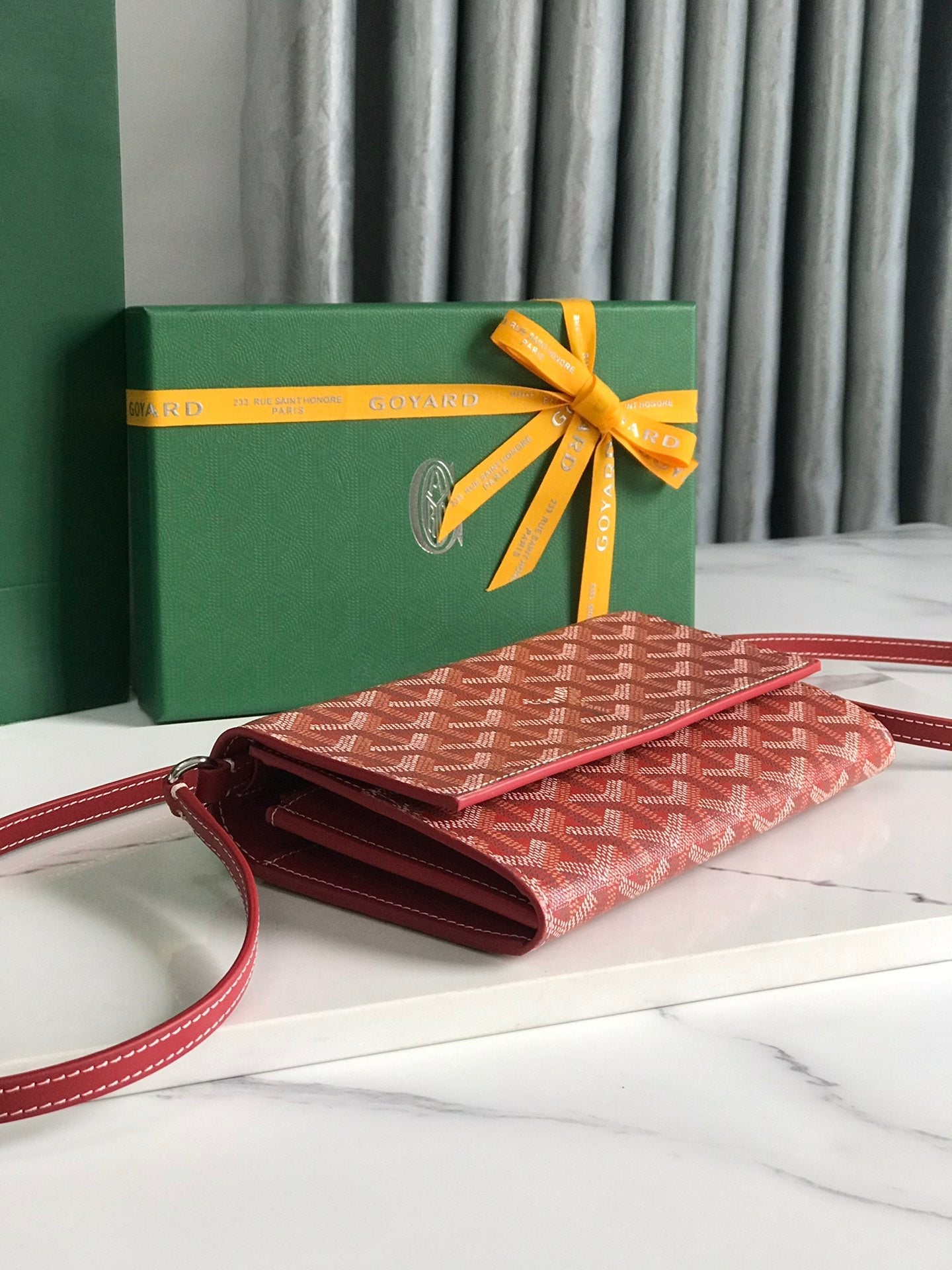 Goyard Varenne Continental Wallet 19cm Red Canvas & Calfskin