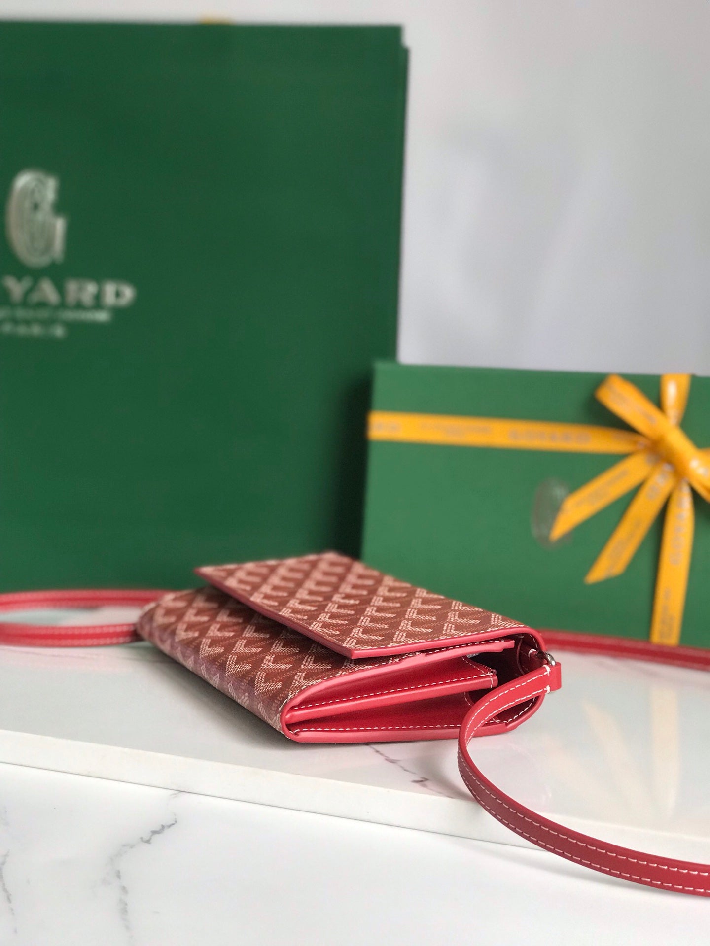 Goyard Varenne Continental Wallet 19cm Red Canvas & Calfskin