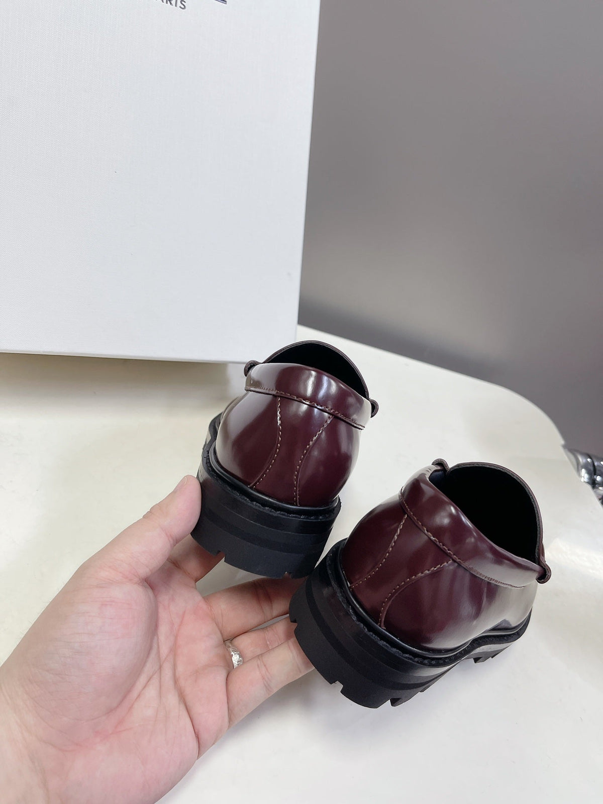 CE 26s Margaret Loafers 3.5cm Burgundy Leather 114188