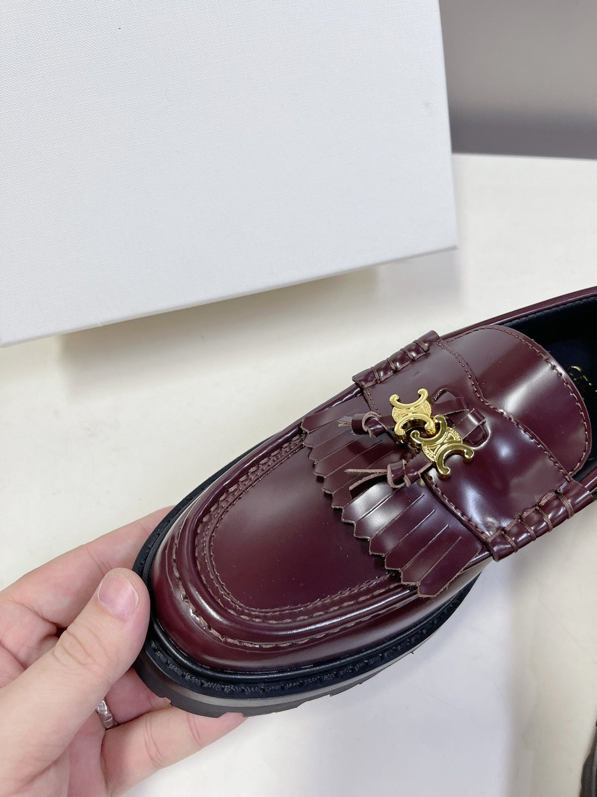 CE 26s Margaret Loafers 3.5cm Burgundy Leather 114188