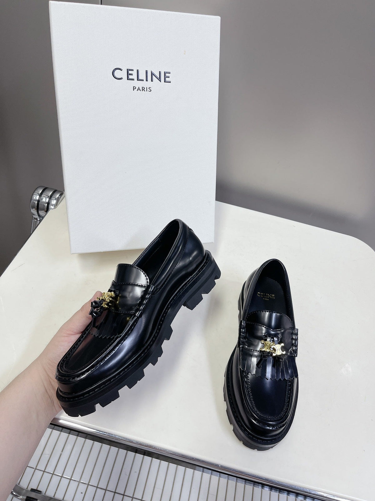 CE 26s Margaret Loafers 3.5cm Black Leather 114190