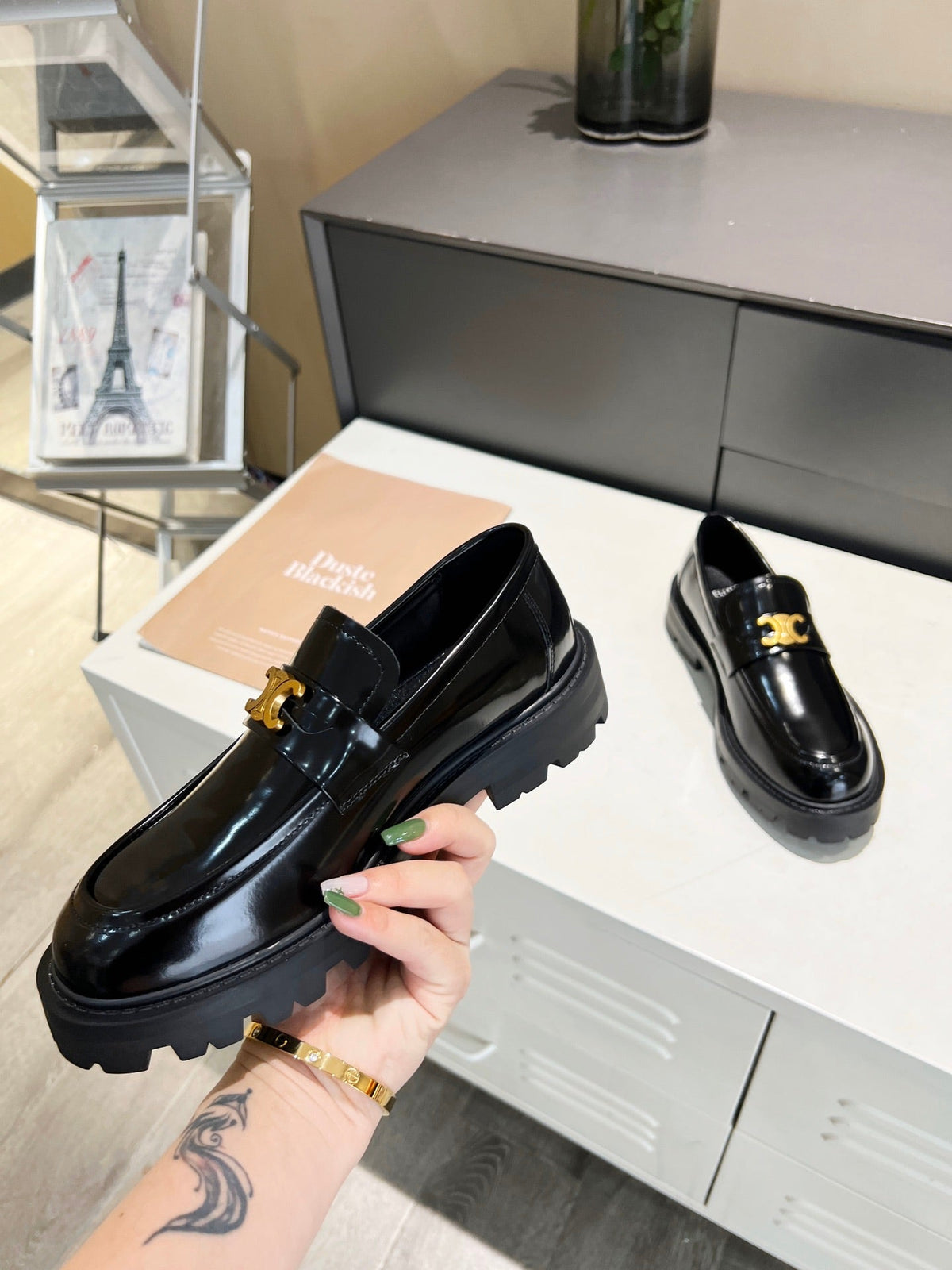 CE 26s Luco Loafers 3.5cm Black Leather 101810