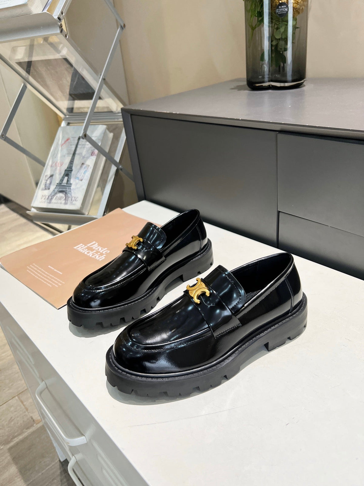 CE 26s Luco Loafers 3.5cm Black Leather 101810