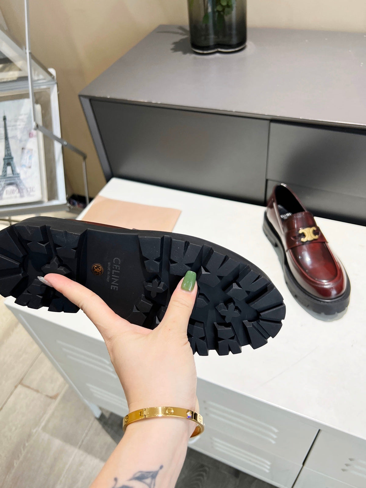 CE 26s Luco Loafers 3.5cm Burgundy Leather 101811