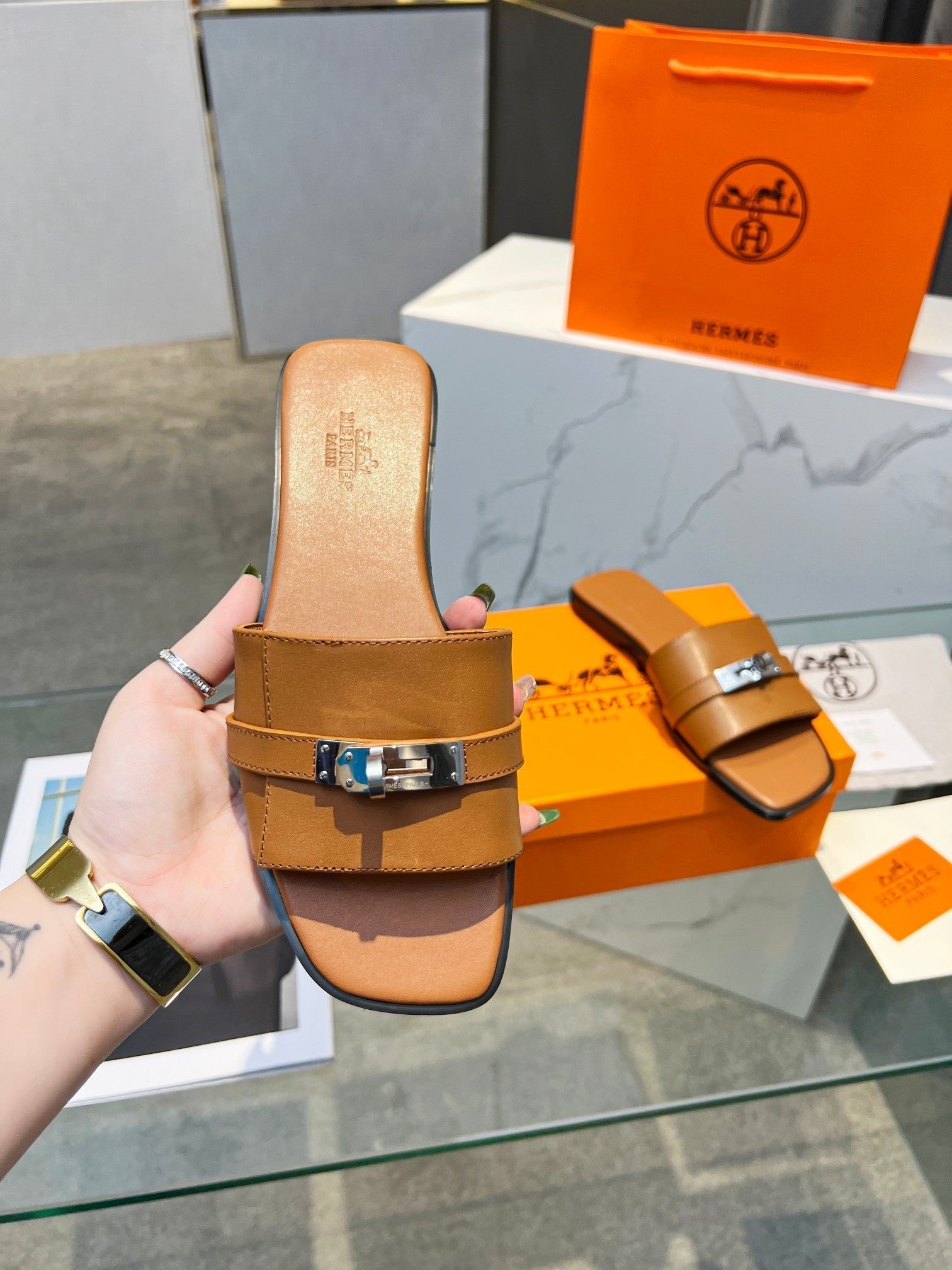 Giulia Sandal Tan Calfskin