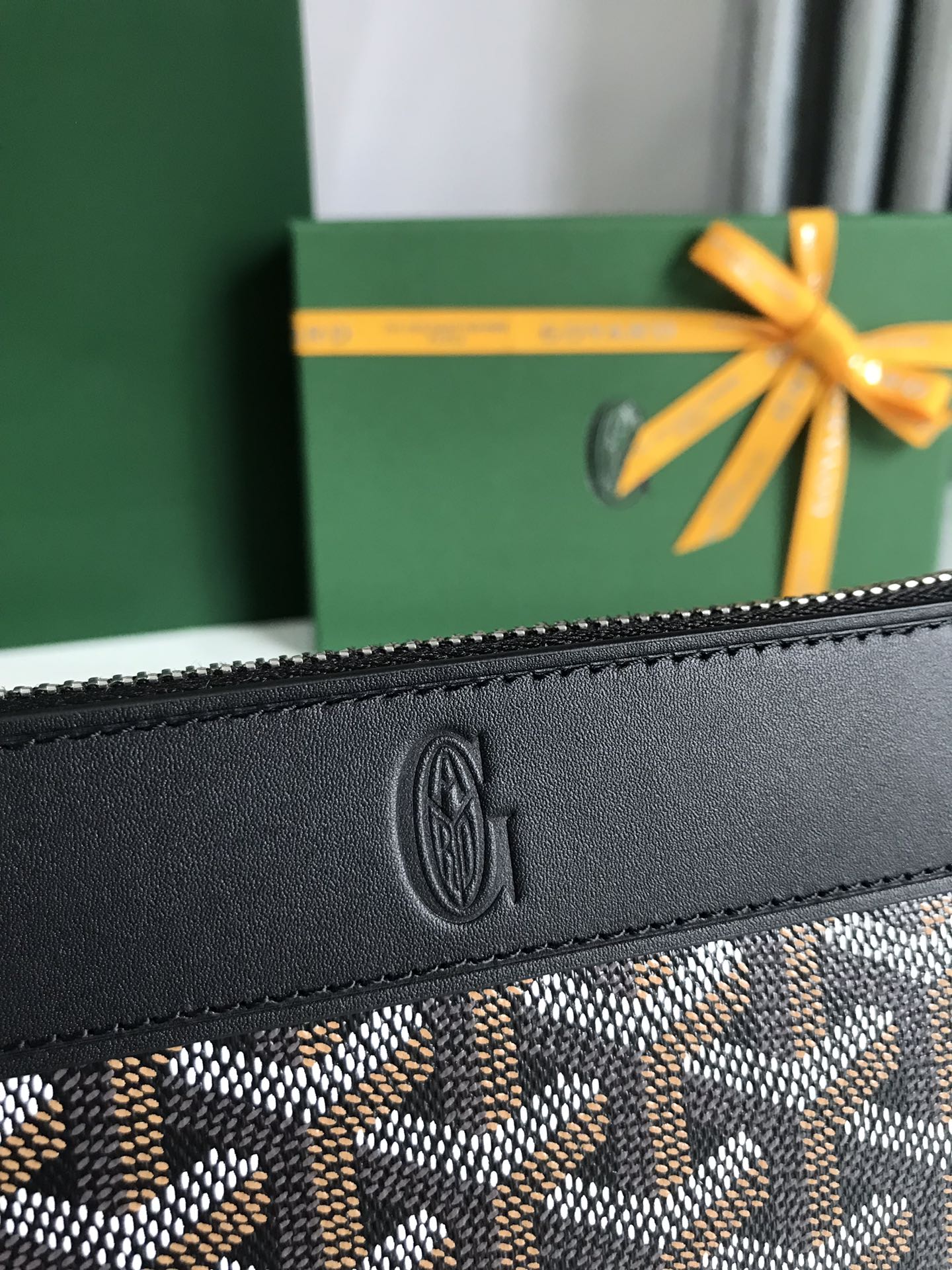 Goyard Matignon GM Wallet 20cm Black Canvas & Calfskin