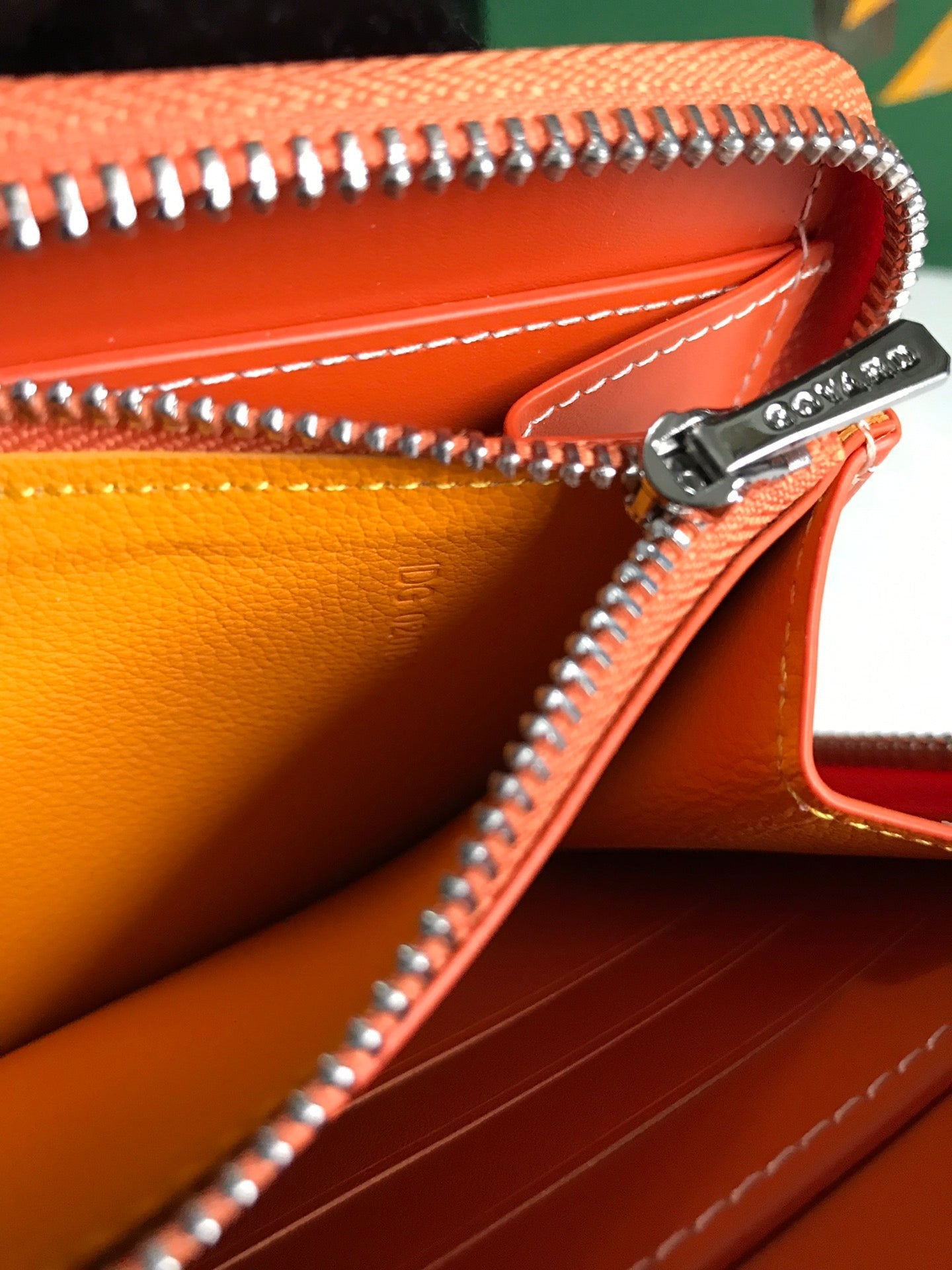 Goyard Matignon GM Wallet 20cm Orange Canvas & Calfskin