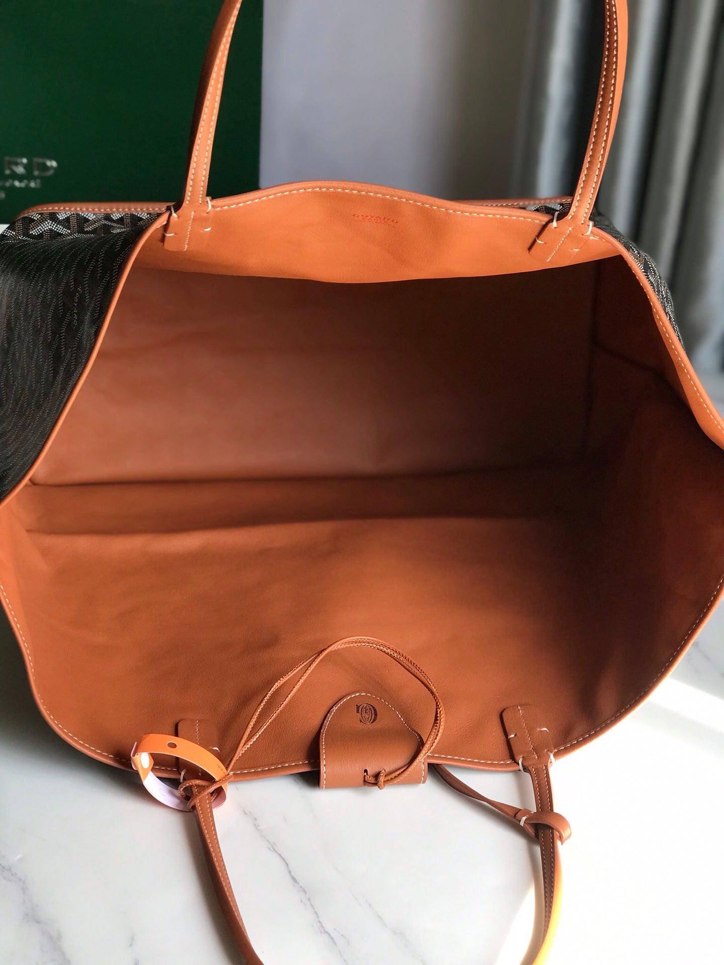 Goyard Anjou GM Bag 39cm Black Brown Calfskin Goyardine Canvas 290821