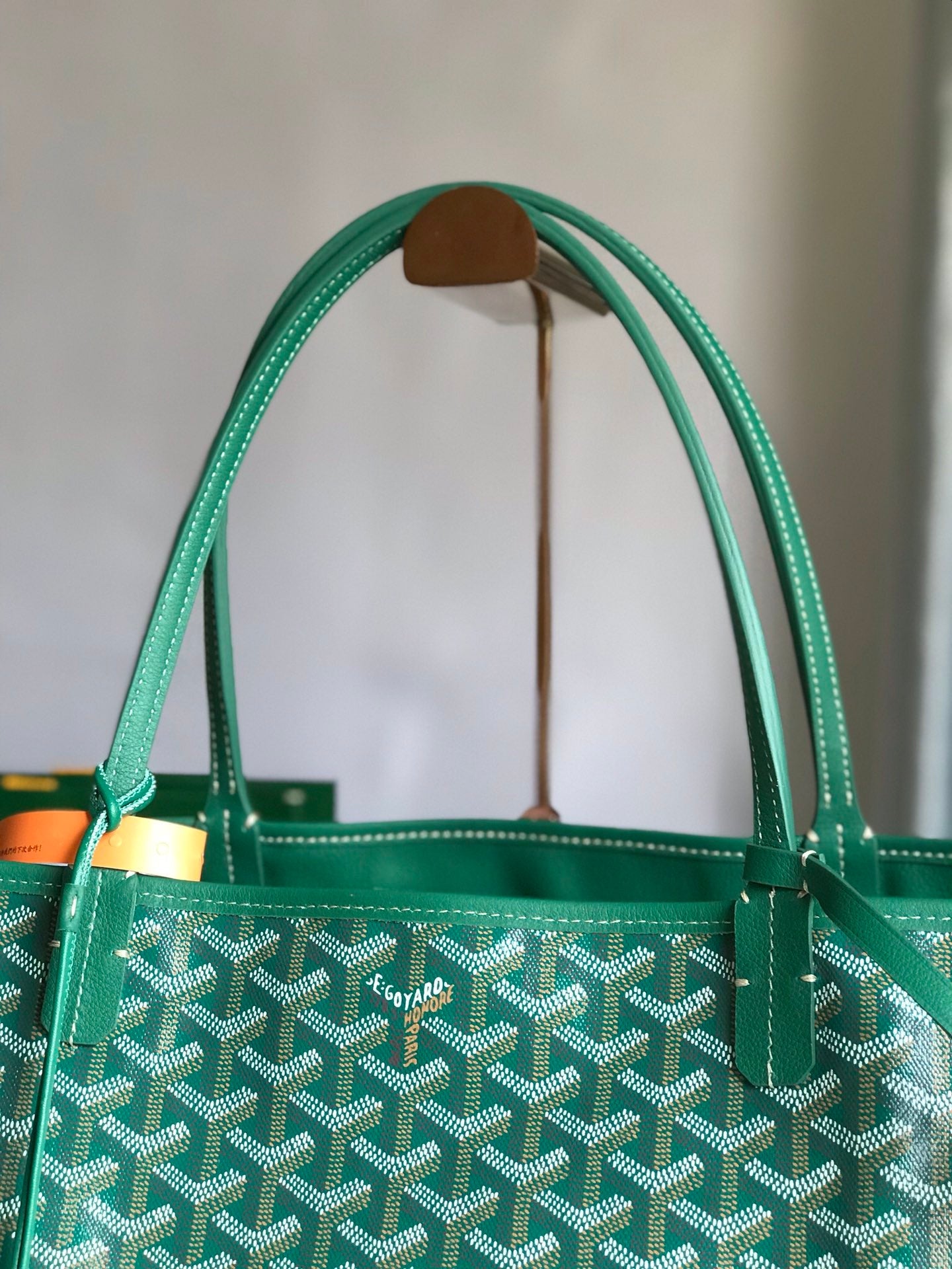 Goyard Anjou GM Bag 39cm Green Calfskin Goyardine Canvas 290825