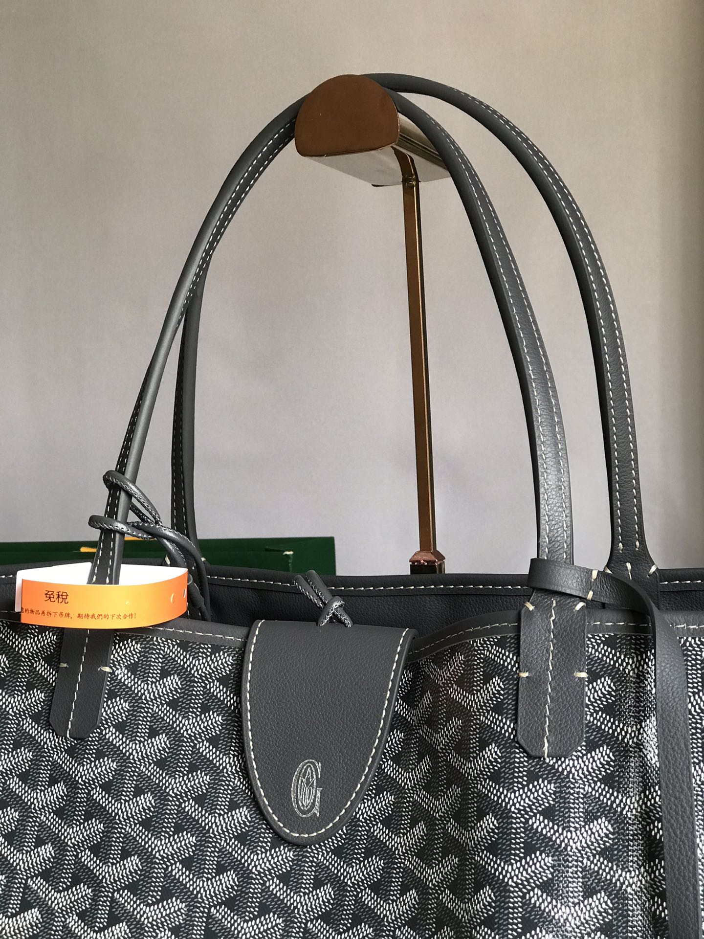 Goyard Anjou GM Bag 39cm Grey Calfskin Goyardine Canvas 290822