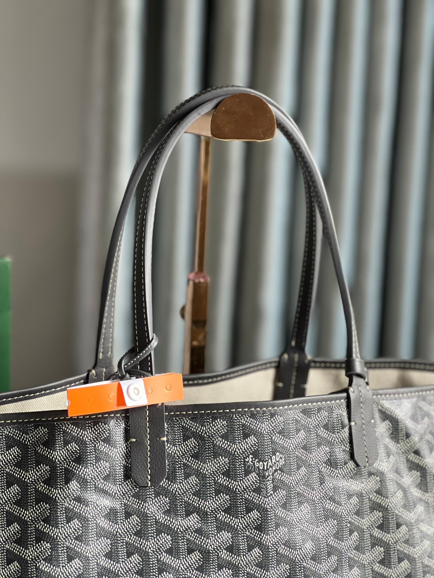 Goyard Hulot Saint Louis PM Bag 34cm Grey Canvas & Calfskin
