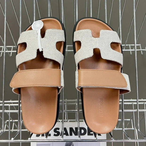 Hermes 2026 Chypre Sandal Canvas Sheepskin 777934