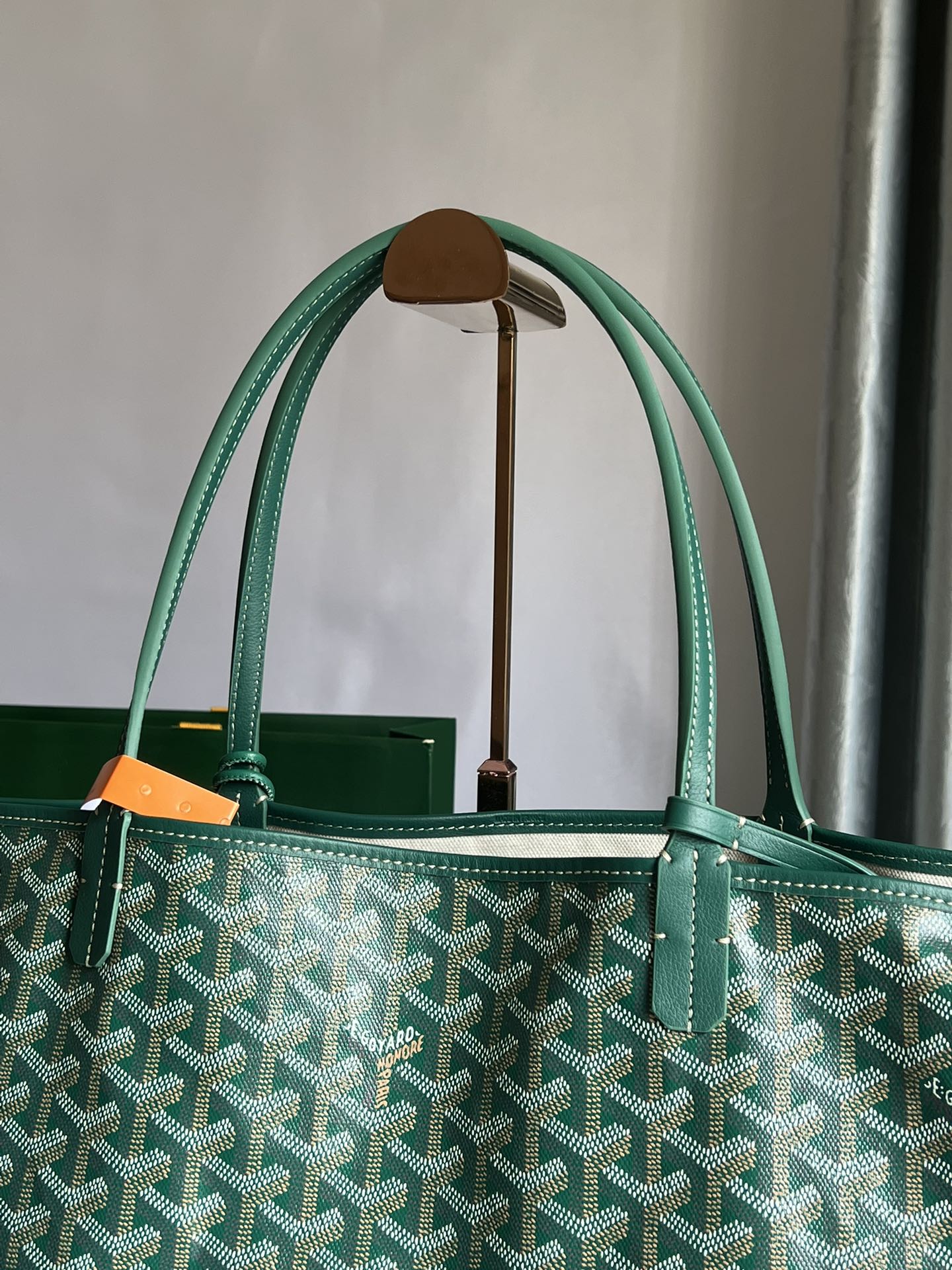 Goyard Hulot Saint Louis PM Bag 39cm Green Canvas & Calfskin