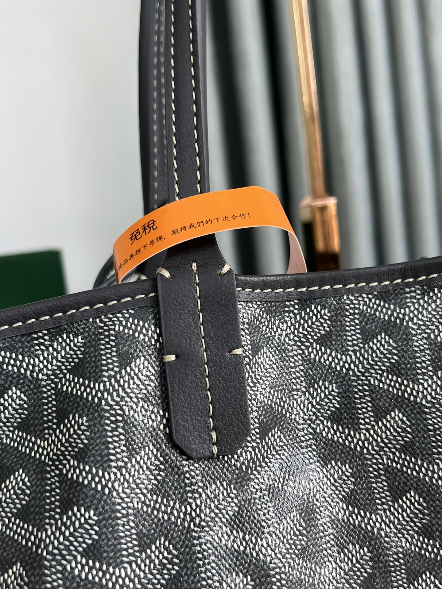 Goyard Hulot Saint Louis PM Bag 39cm Grey Canvas & Calfskin