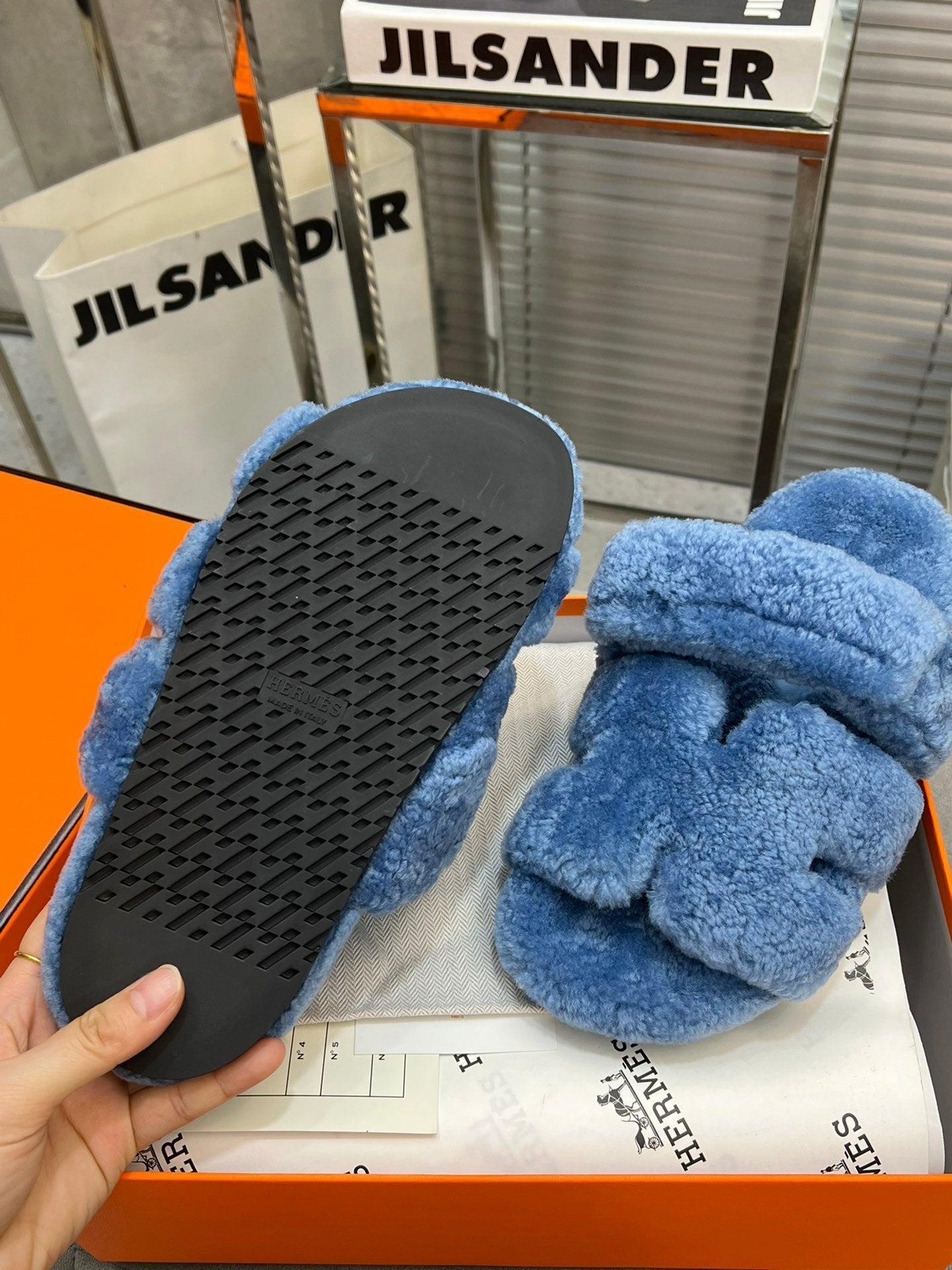 HM Chypre Sandal Blue Fleece Wool 953867