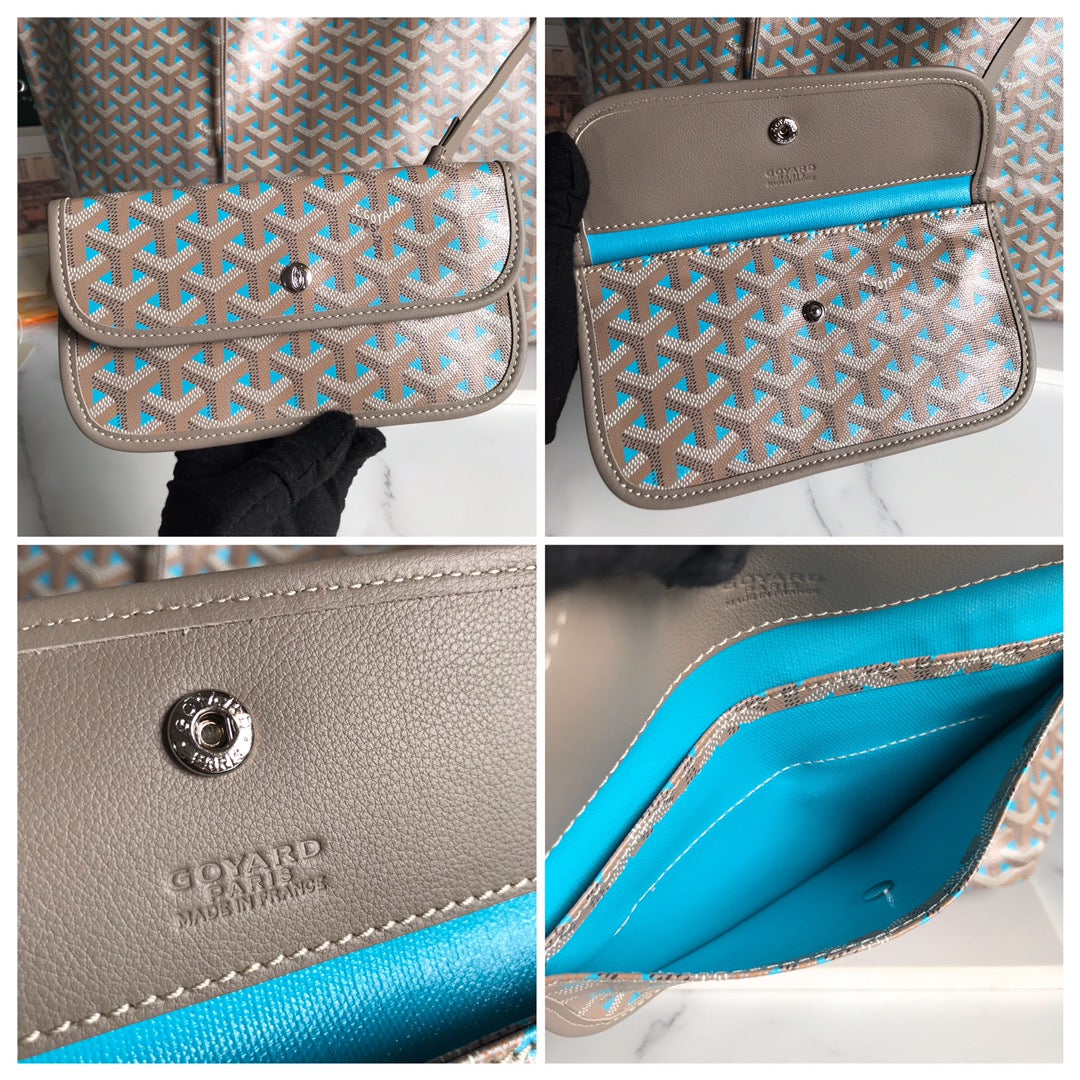 SAINT LOUIS GM 40 IN GREY MIX BLUE GOYARDINE CANVAS AND CALFSKIN