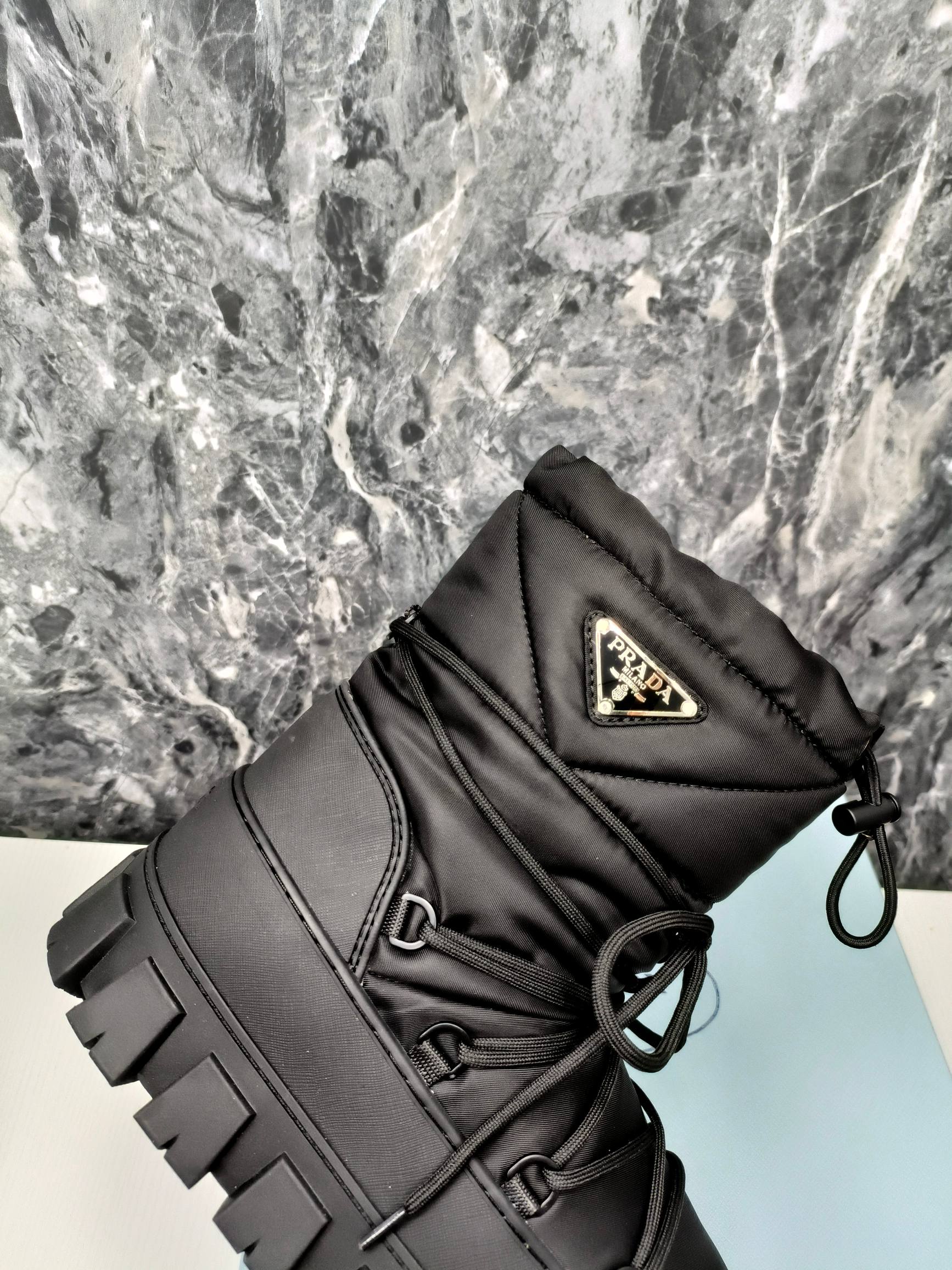 PRA RE-NYLON GABARDINE APRÈS SKI BOOTIES BLACK
