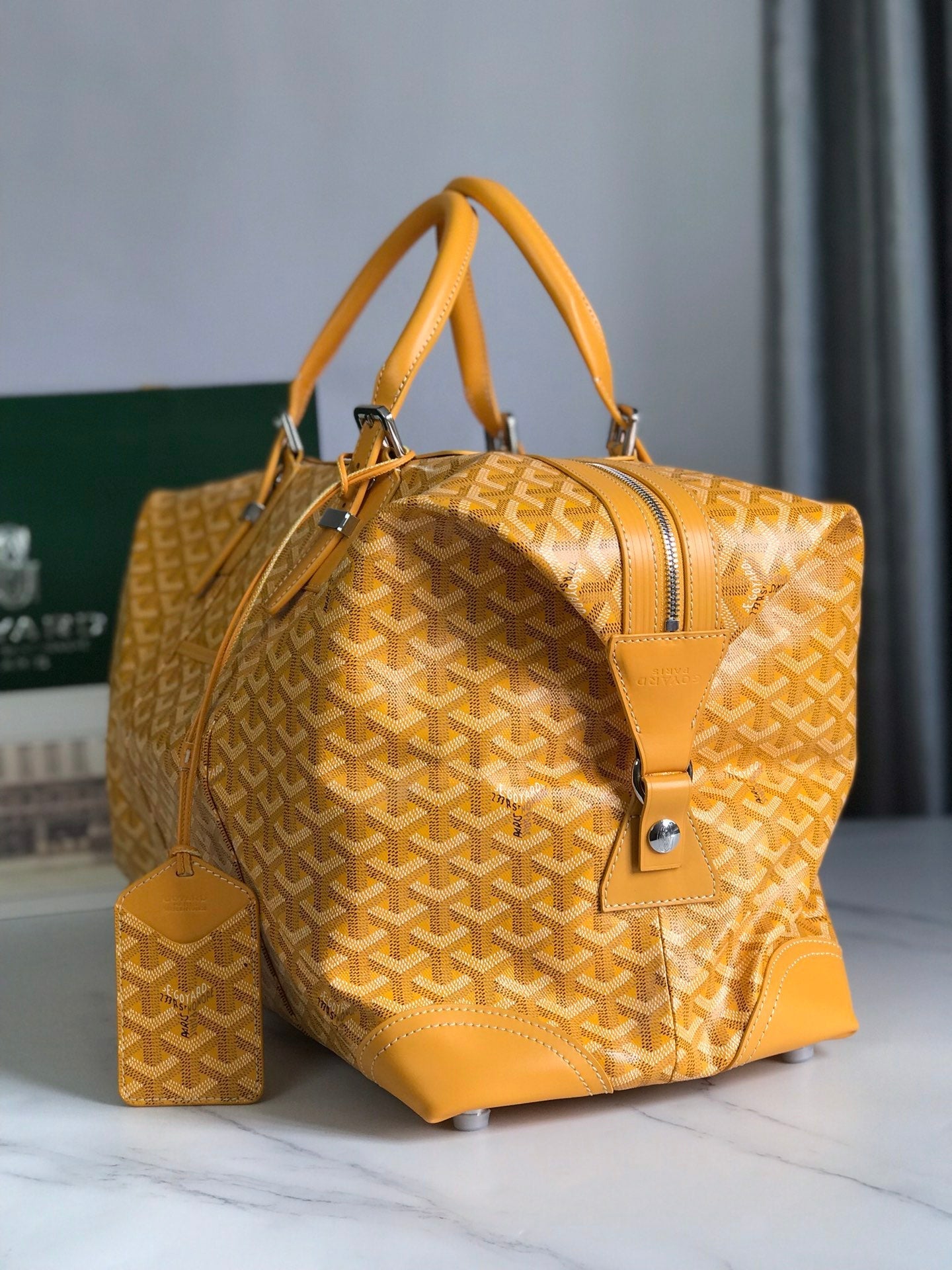 Goyard Boeing Travel Bag 45cm Yellow Canvas & Calfskin