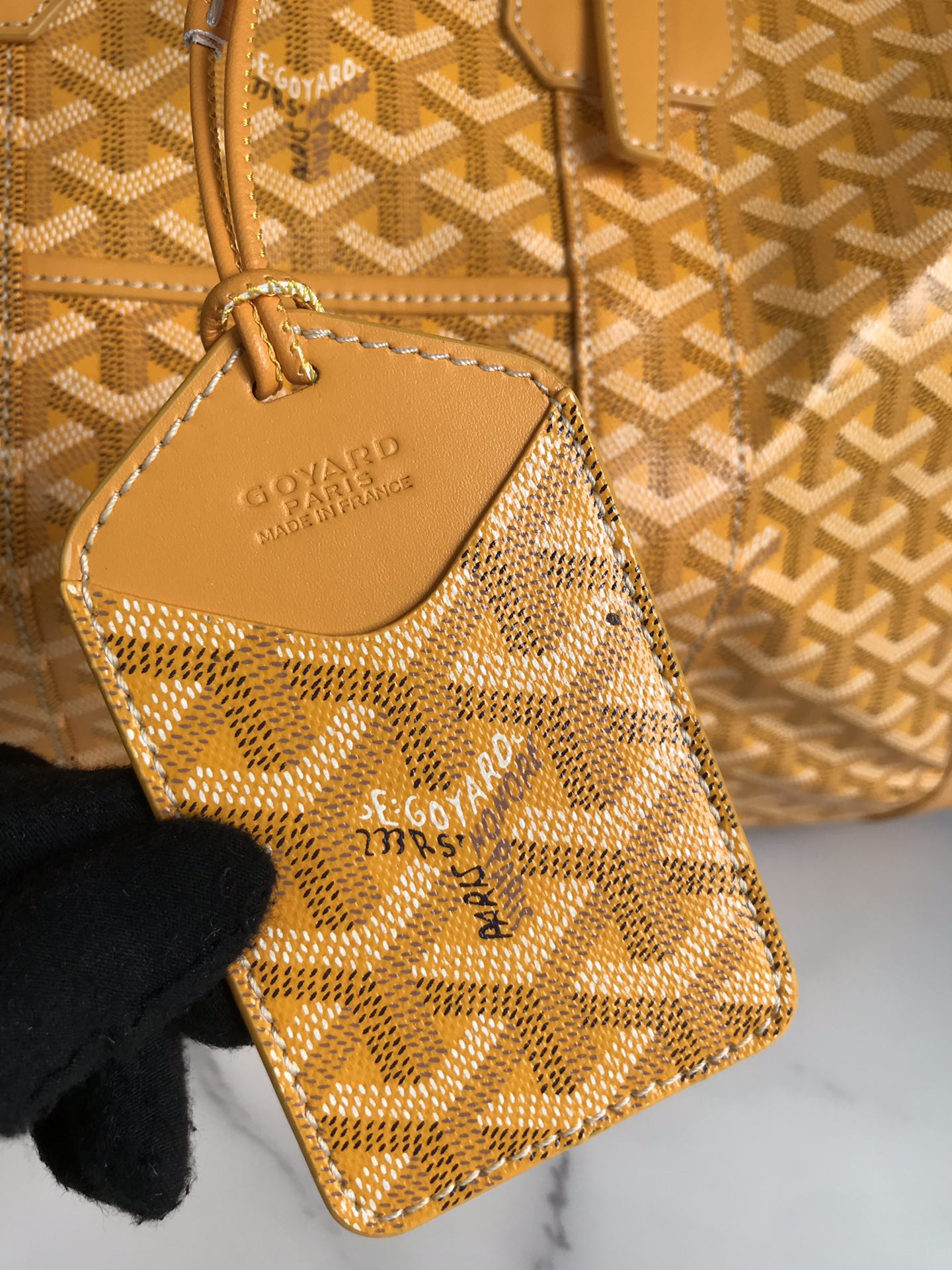 Goyard Boeing Travel Bag 45cm Yellow Canvas & Calfskin