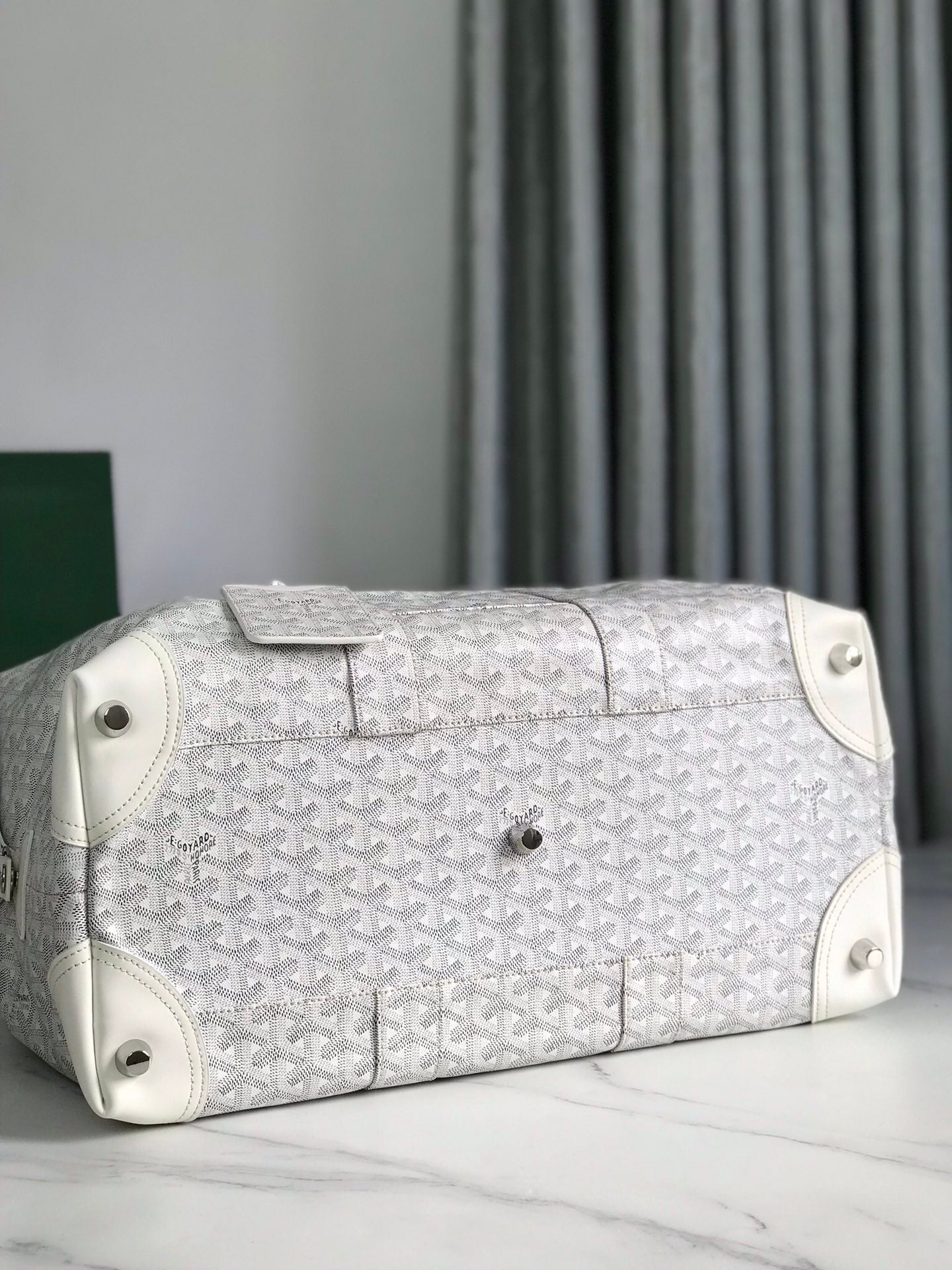 Goyard Boeing Travel Bag 45cm White Canvas & Calfskin
