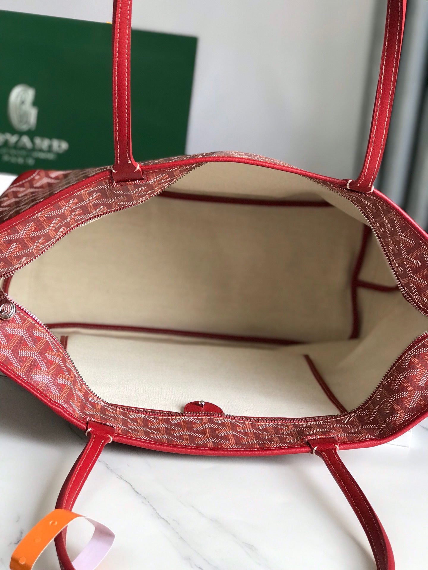 Goyard Artois PM Bag 35cm Red Canvas & Calfskin