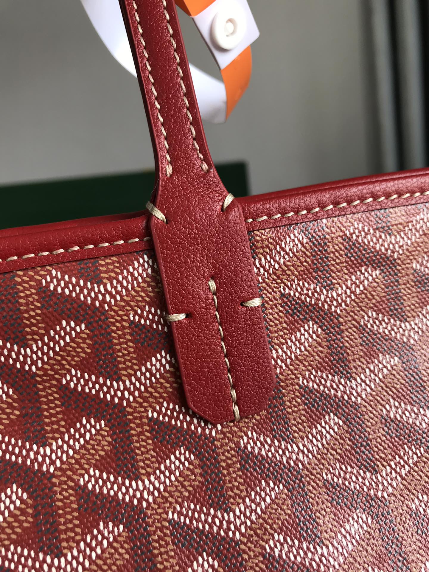 Goyard Artois PM Bag 35cm Red Canvas & Calfskin