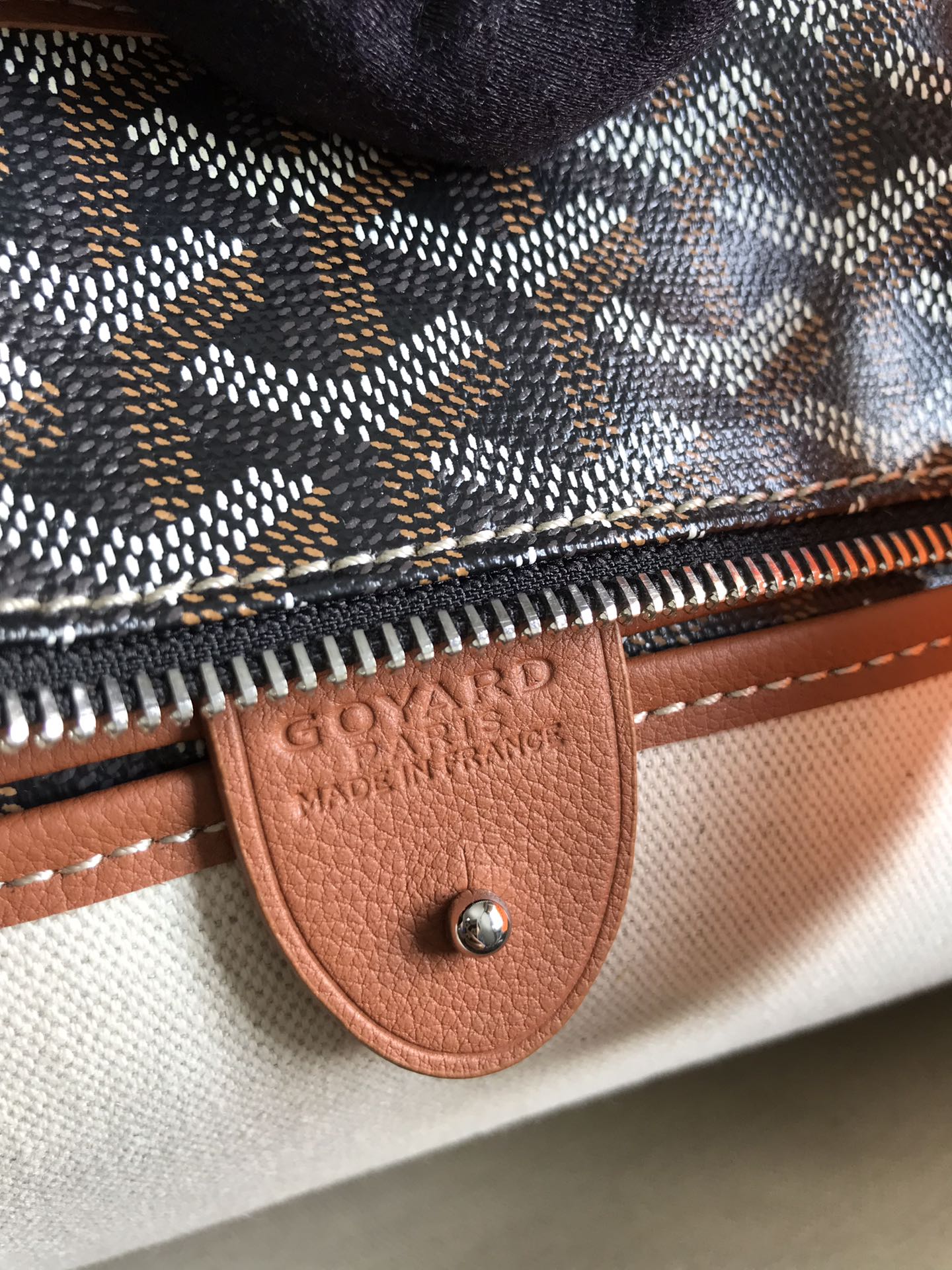Goyard Artois PM Bag 35cm Black Tan Canvas & Calfskin