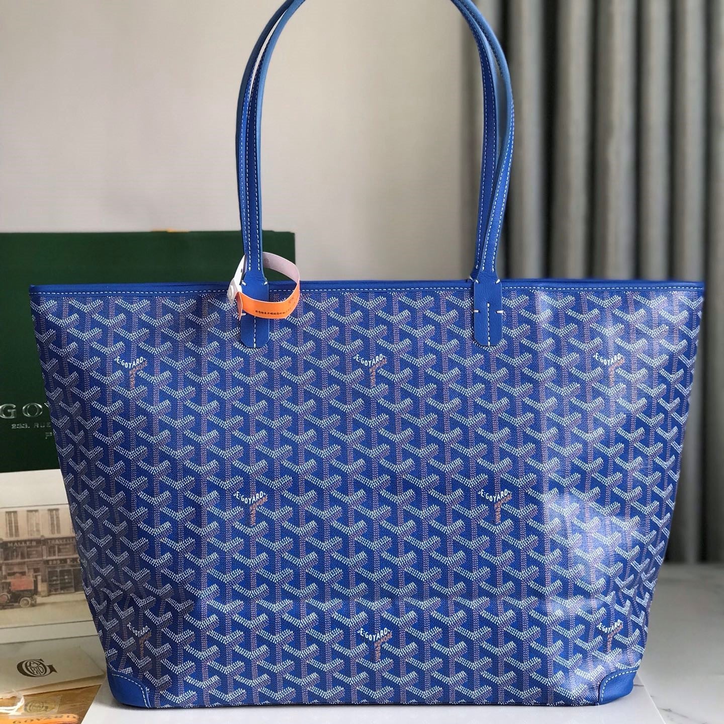 Goyard Artois PM Bag 35cm Blue Canvas & Calfskin