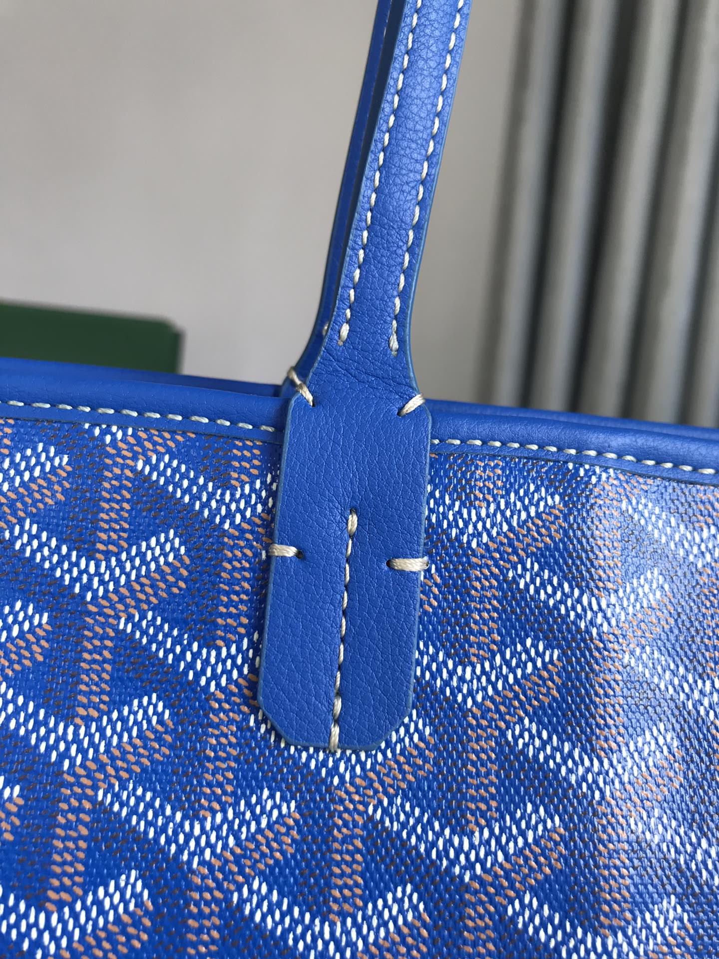 Goyard Artois PM Bag 35cm Blue Canvas & Calfskin