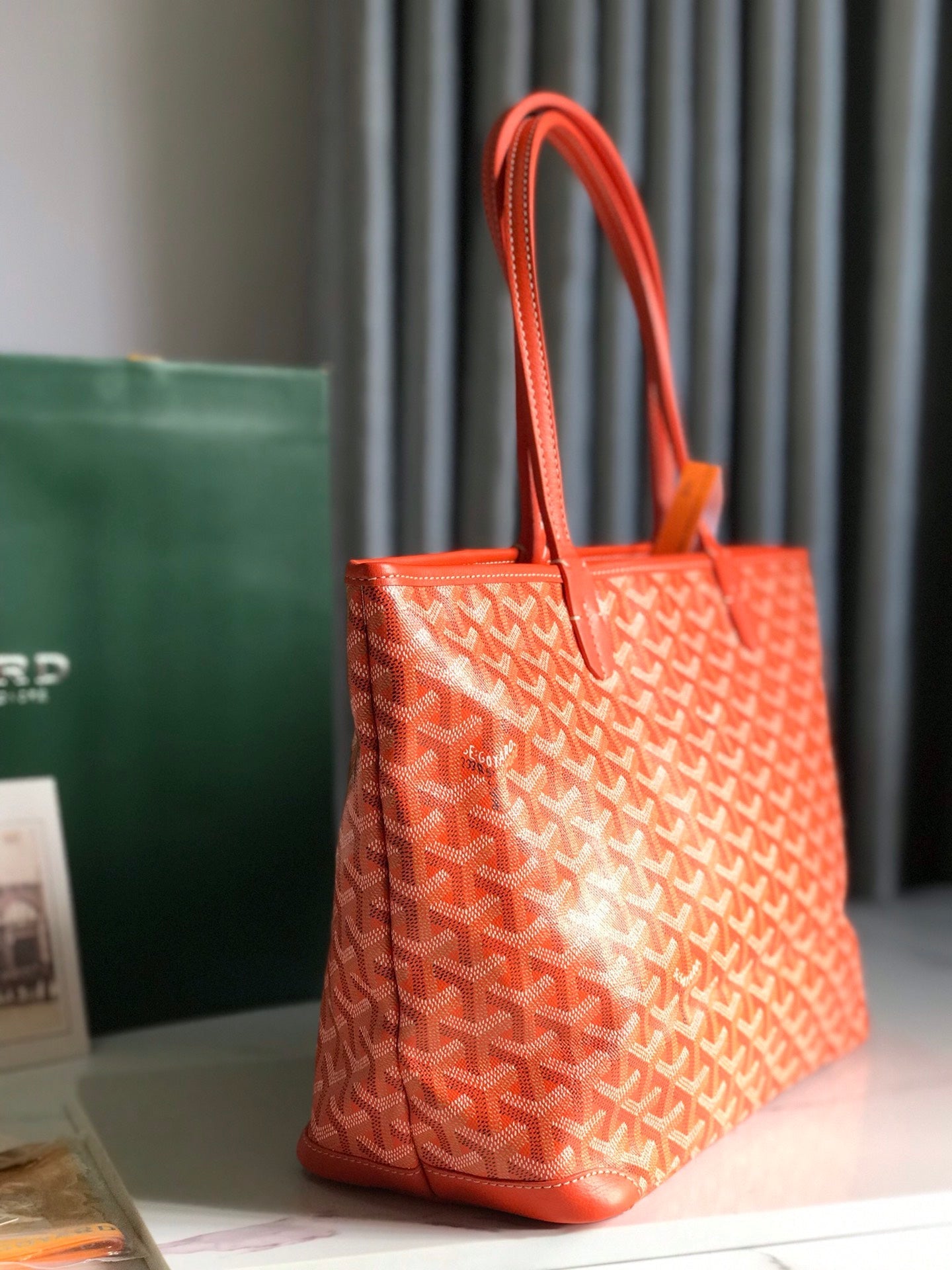 Goyard Artois Bag 30cm Orange Canvas & Calfskin