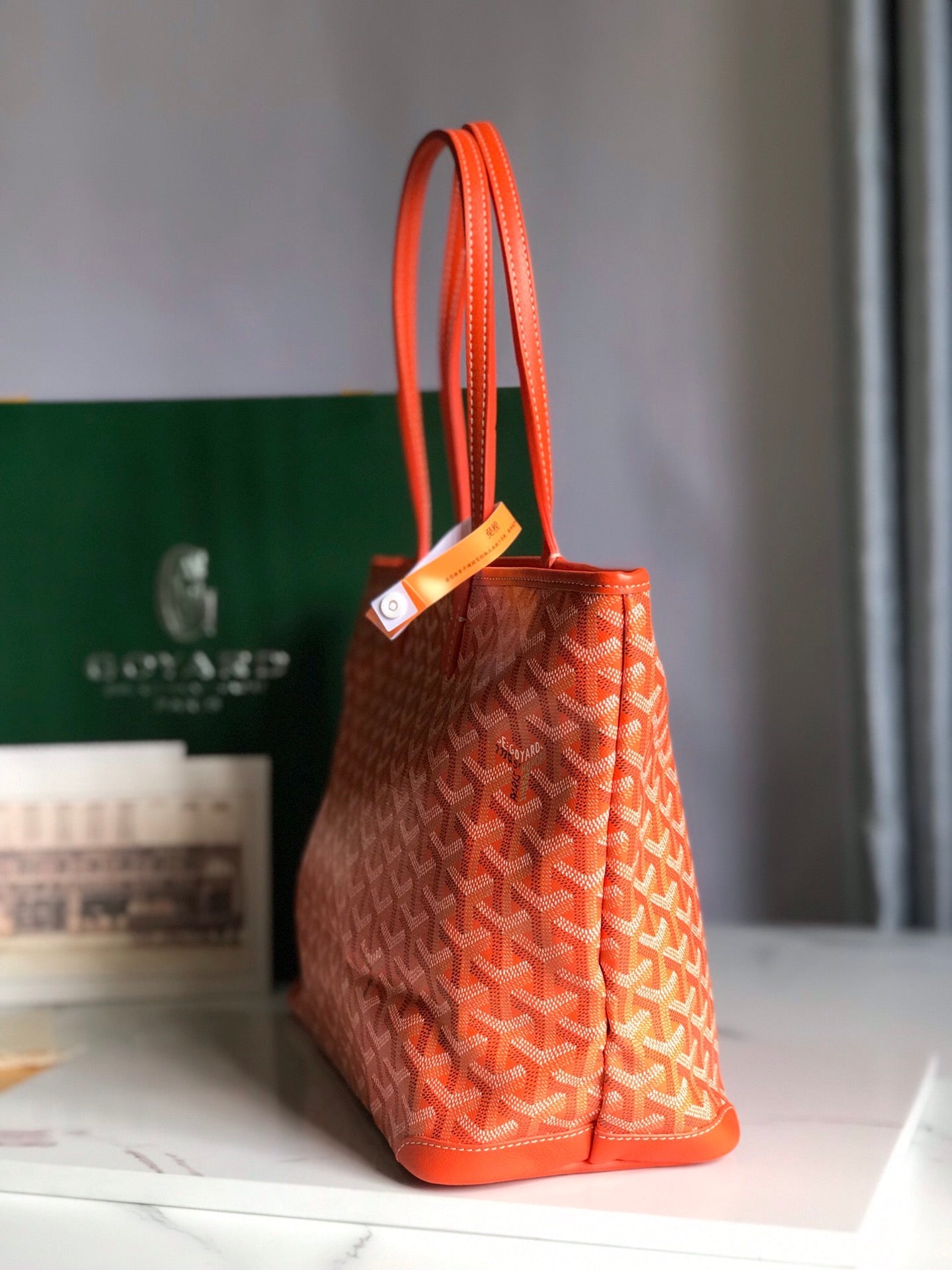 Goyard Artois Bag 30cm Orange Canvas & Calfskin