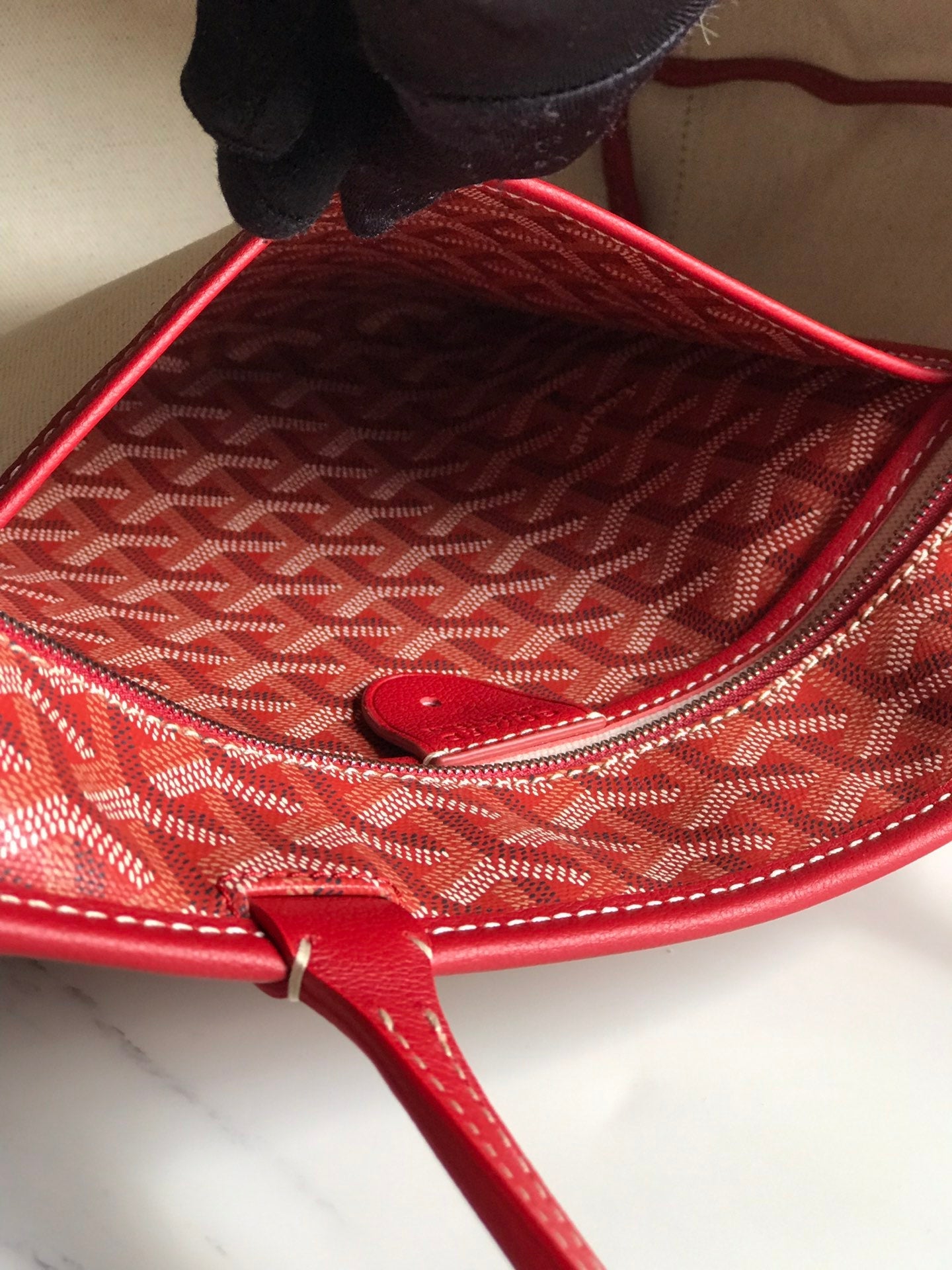 Goyard Artois Bag 30cm Red Canvas & Calfskin