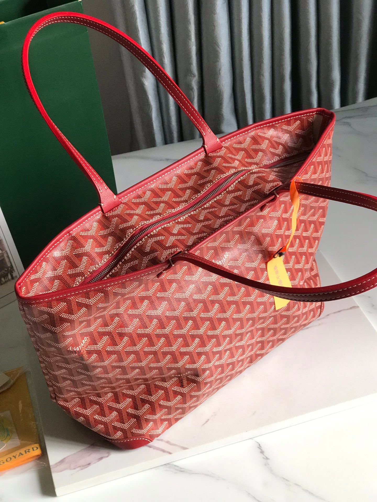 Goyard Artois Bag 30cm Red Canvas & Calfskin