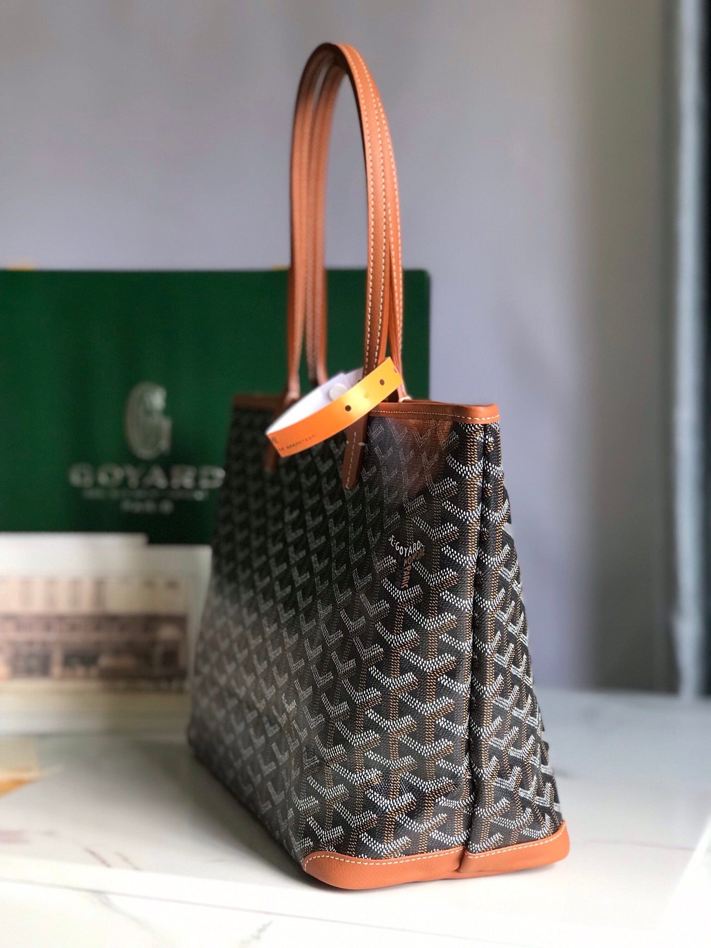 Goyard Artois Bag 30cm Black Tan Canvas & Calfskin