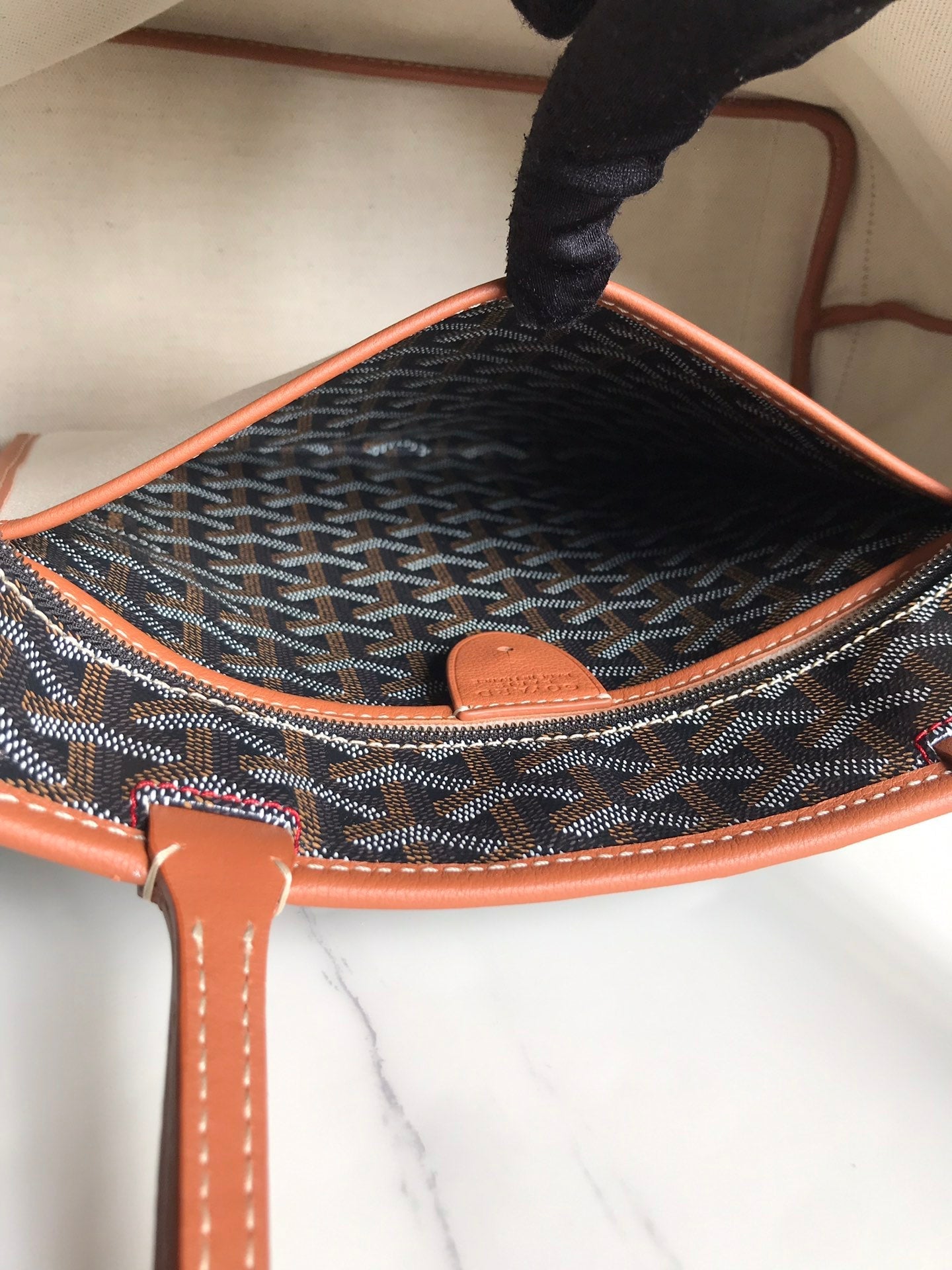 Goyard Artois Bag 30cm Black Tan Canvas & Calfskin